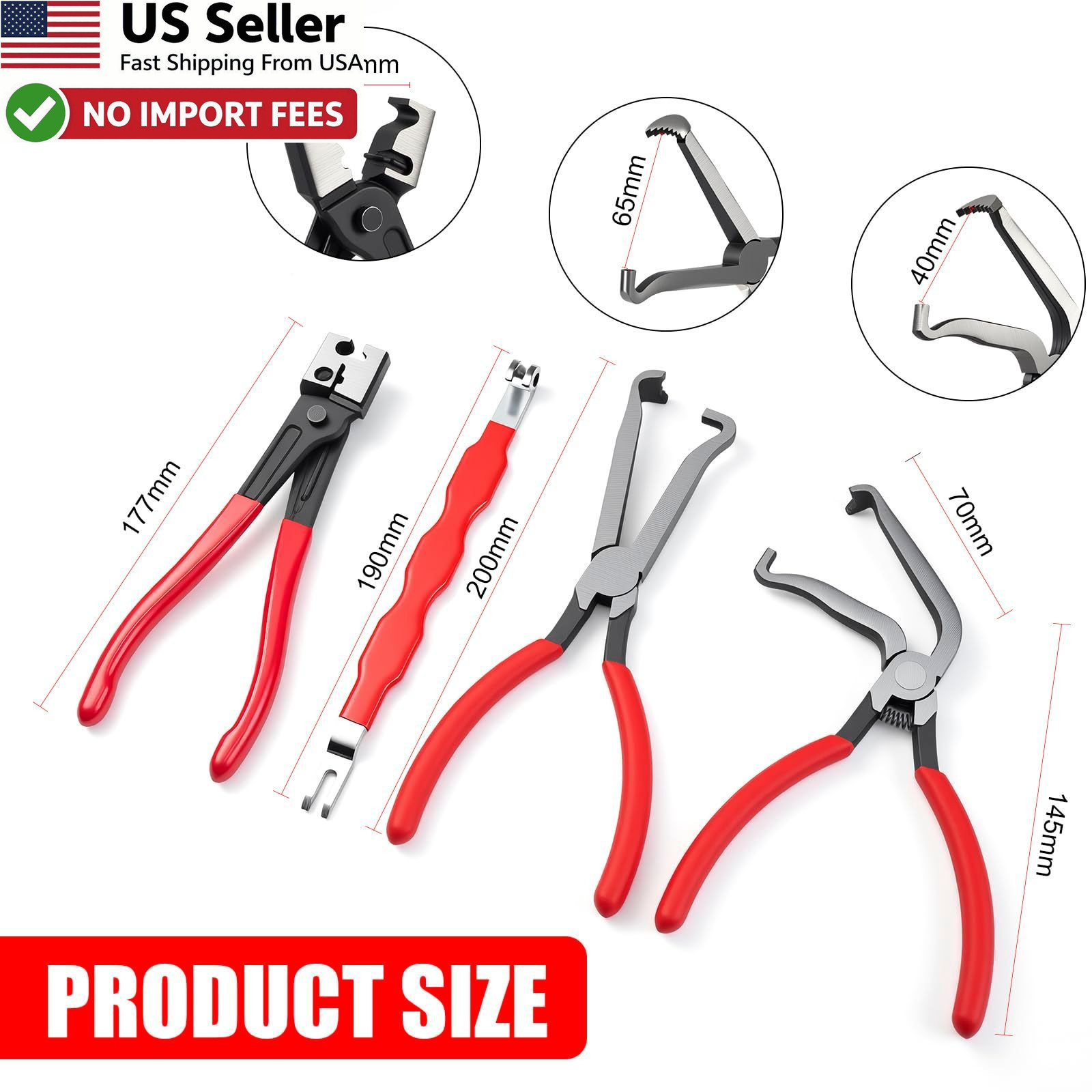 7 Pcs Electrical Disconnect Pliers Terminal Pin Removal Tool Kit Automotive
