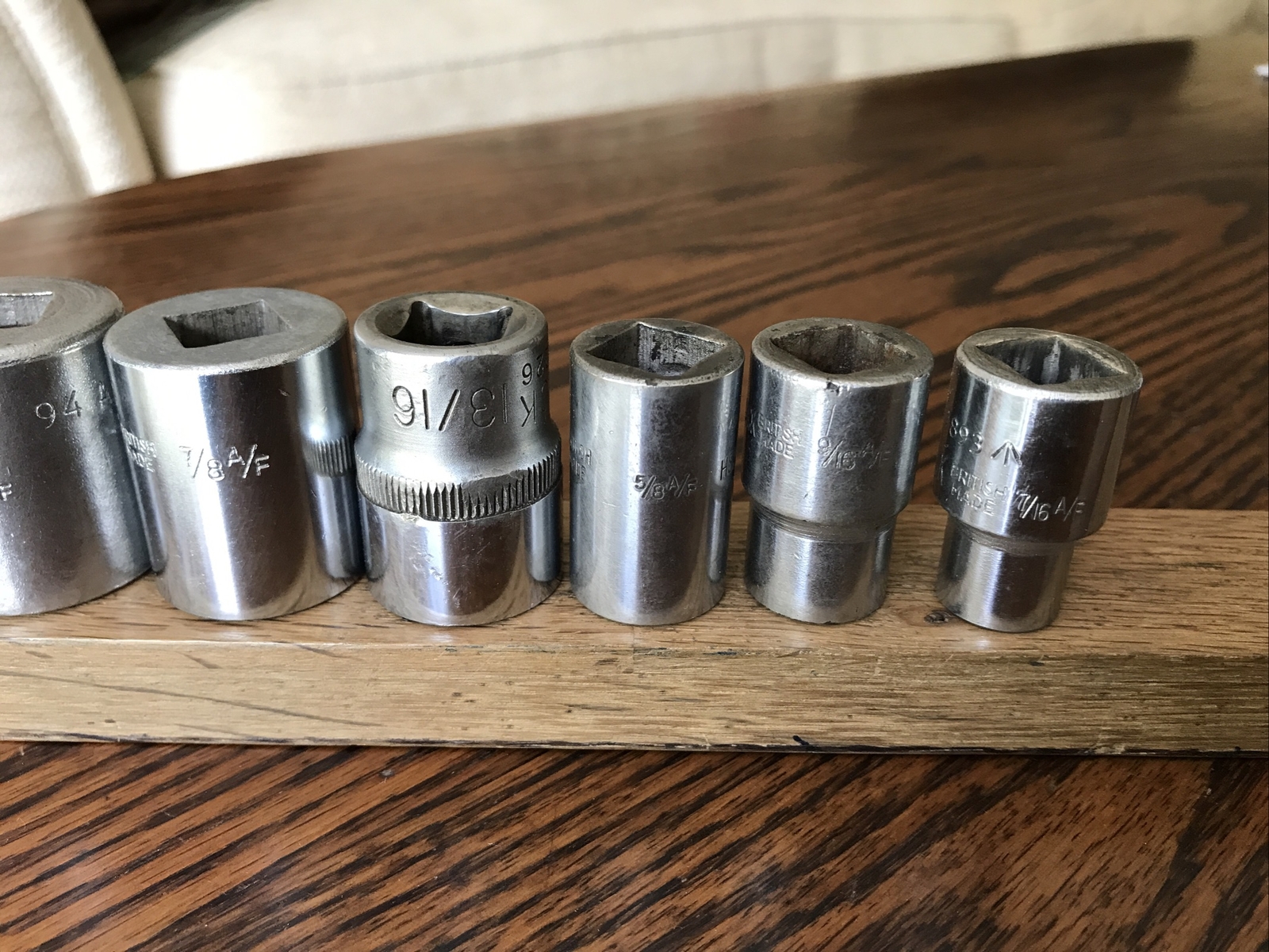 8 King Dick Sockets 1” To 7/16” AF With 1/2″ Drive.No 3.