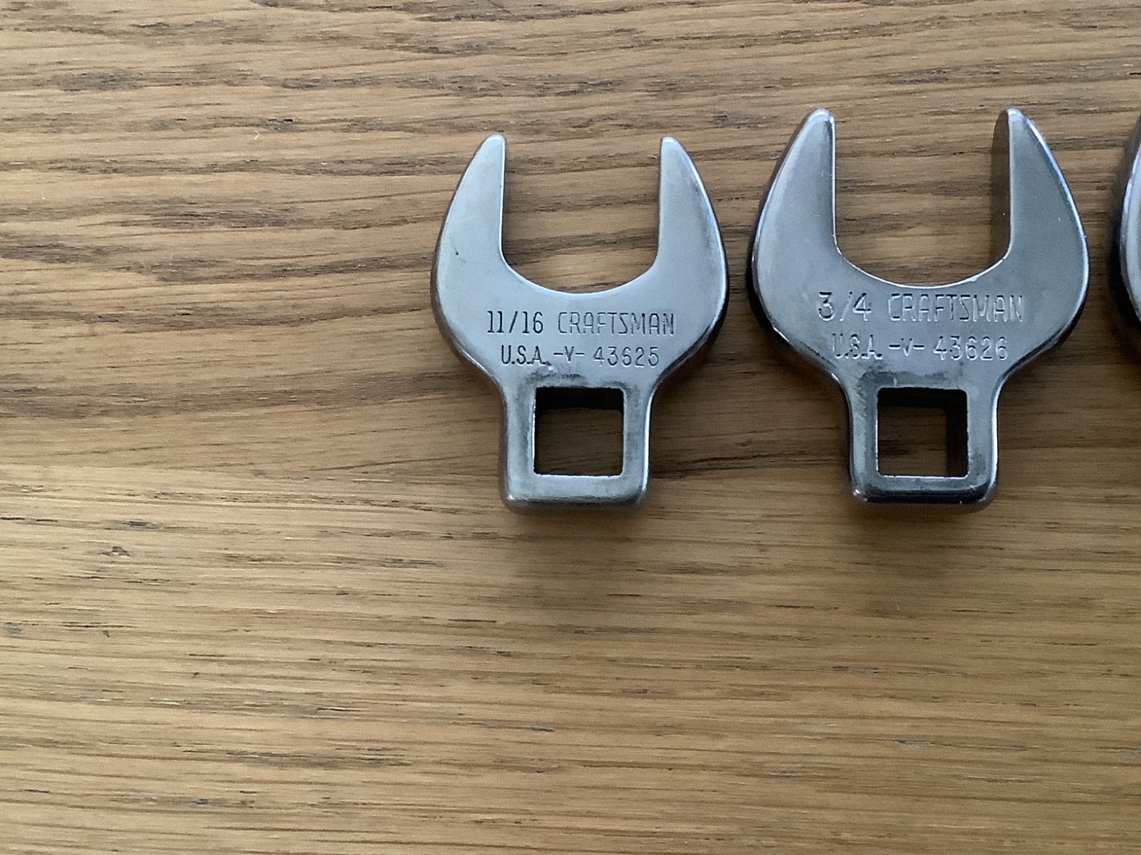 Craftsman And One Snap On 3/8″ Drive 3/8″-1” Crowfoot Wrench Set 15/16 Missing