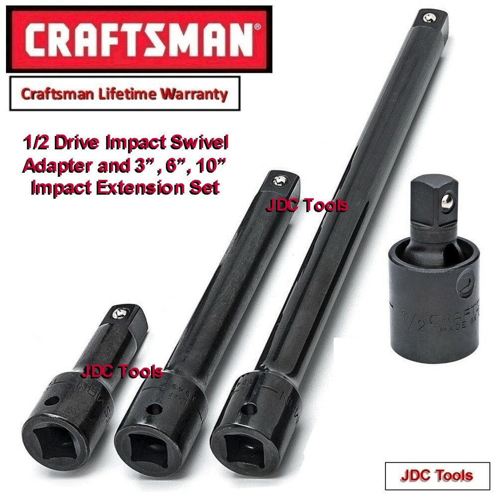Craftsman 4 pc 1/2″ Drive Impact Universal w 3, 6, 10 inch Extensions