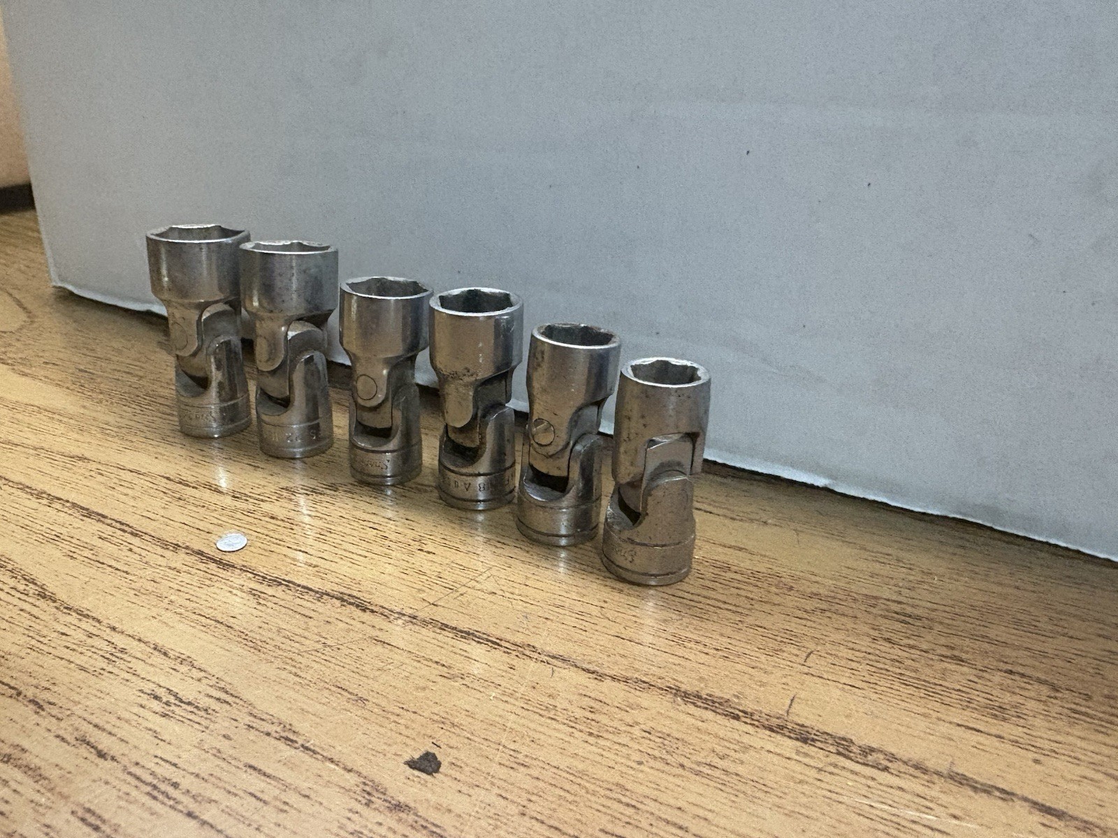snap on socket set 1/2 Lot Of 6 Swivel Sockets Snap On SAE Used See Pictures