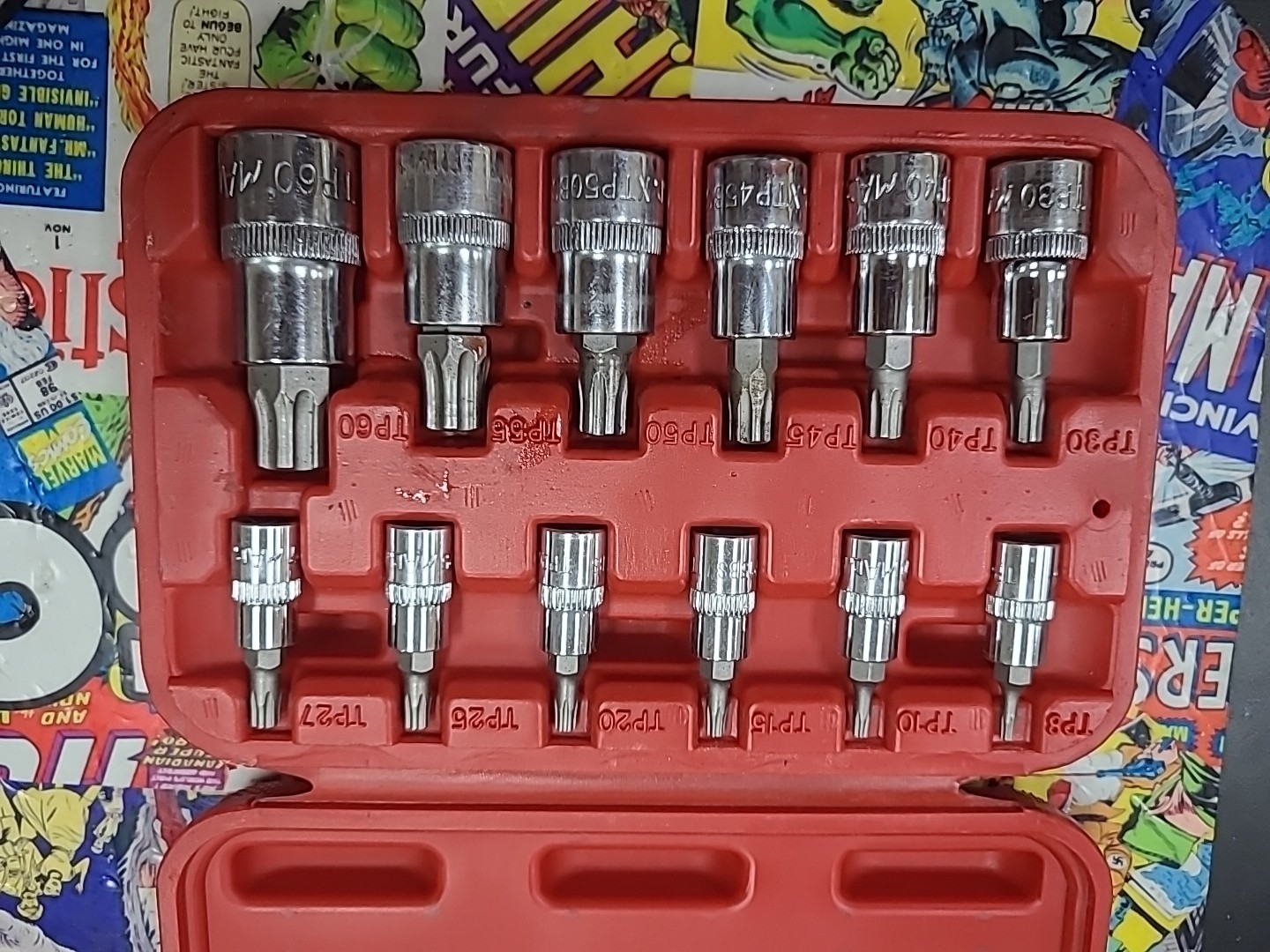 MAC Tools ST12B 12pc Chrome TP8-TP60 Torx 3/8 Socket Driver Bit Set