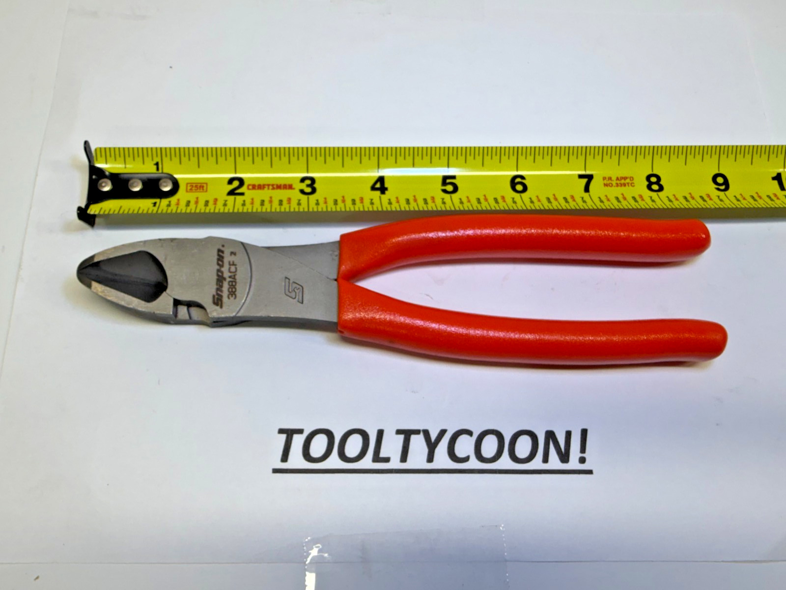 Snap-on Tools USA NEW ORANGE Grip 8″ High Leverage Diagonal Cutter Plier 388ACFO