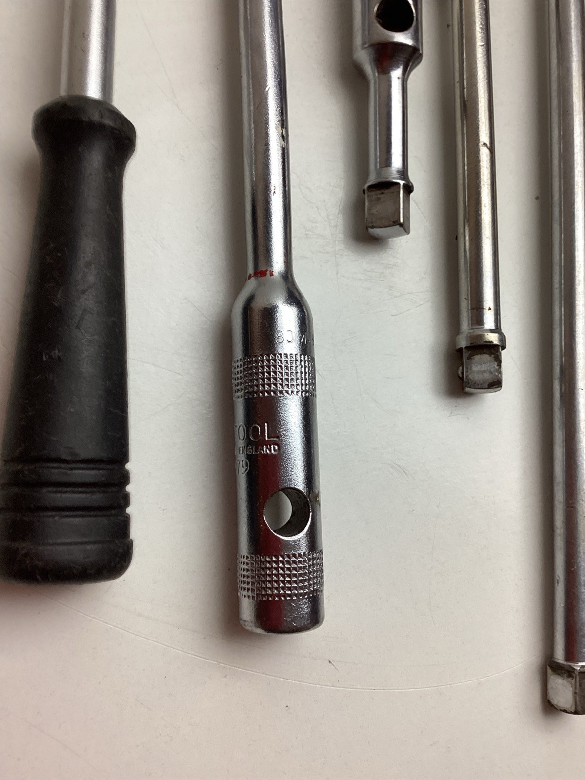 6 Pc BRITOOL 3/8”Drive Assortment. 4 Extensions. Ratchet. T Bar. Breaker Bar