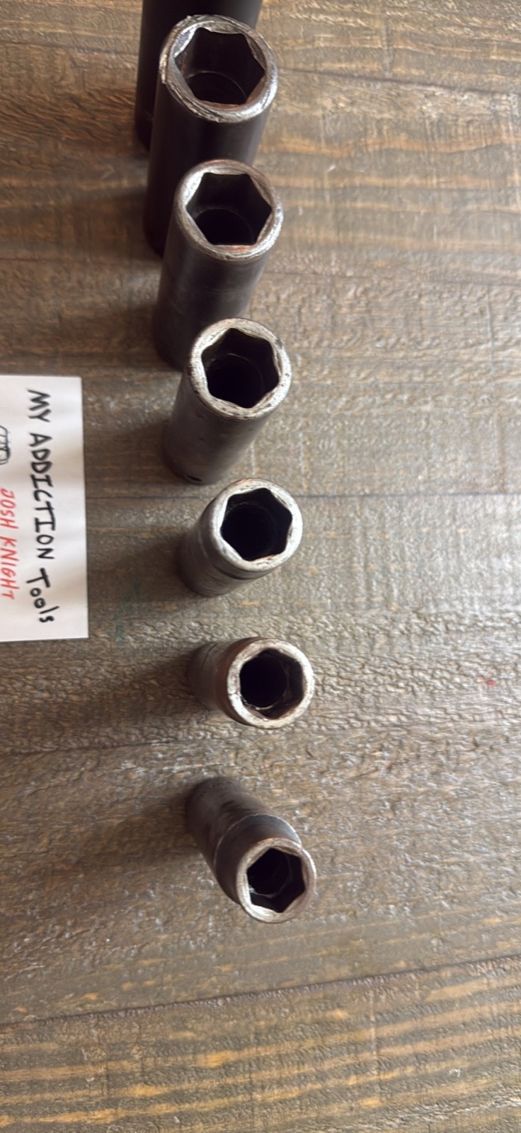 Snap on 7 piece SAE deep well impact sockets no owner markings