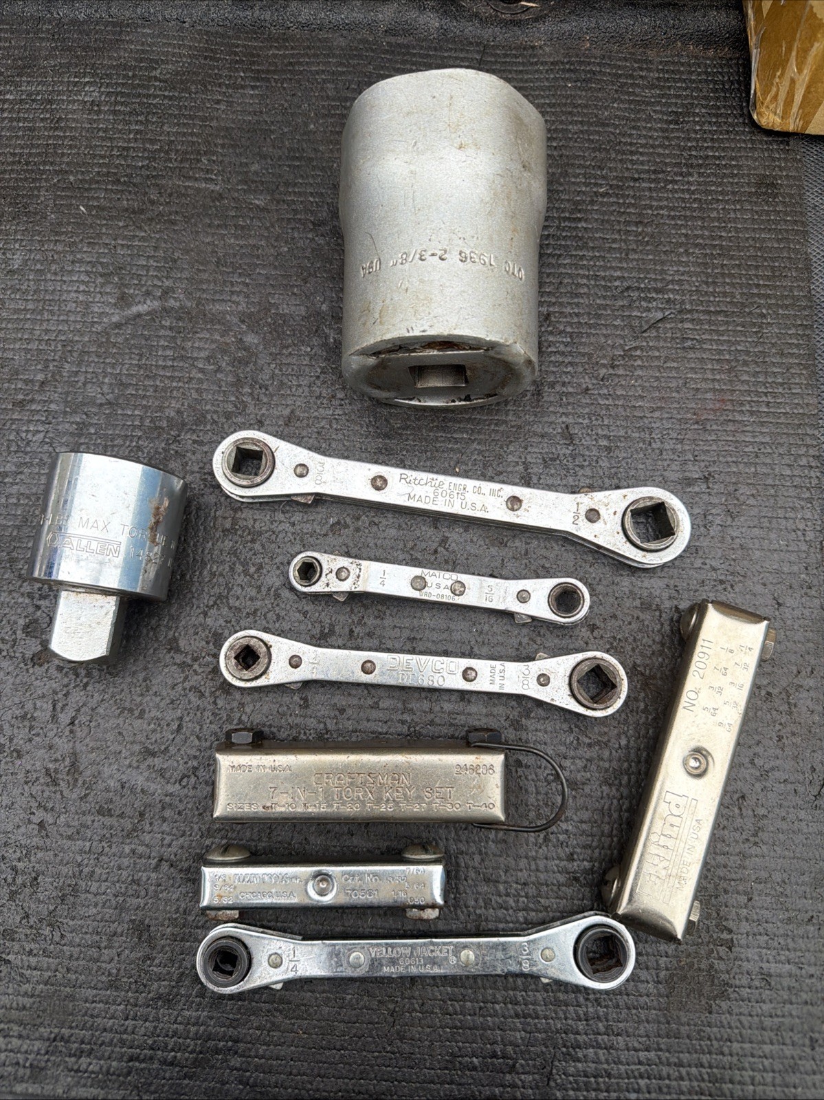9pc USA Tool Lot Matco OTC Allen Craftsman Klein Devco Wrench Torx Socket Eklind