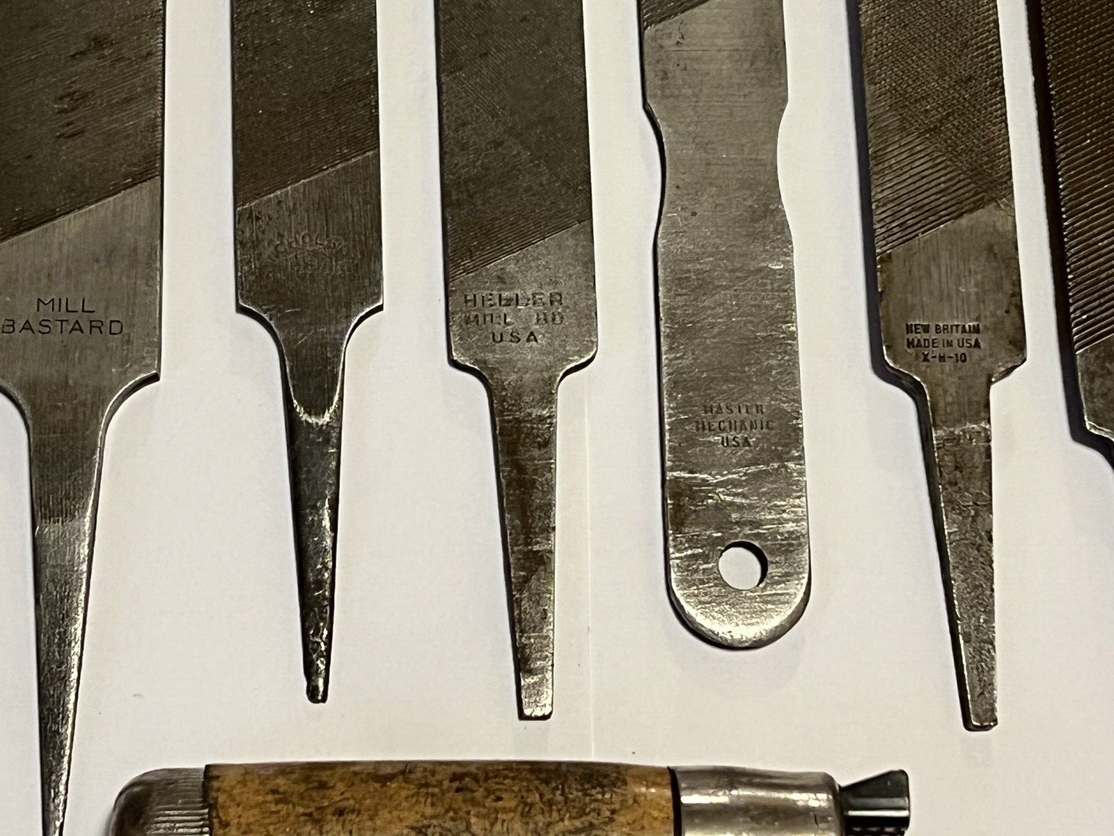 Vintage File set 12 pc Heller Nicholson New Britain Mill Flat Bastard Half Round