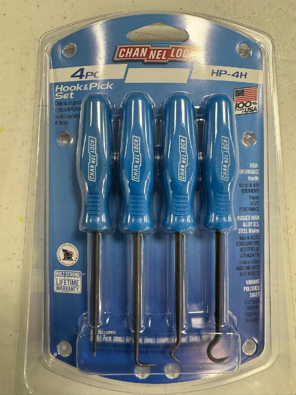 CHANNELLOCK HP-4H 4 PIECE HOOK & PICK SET MADE IN USA FAST SHIP 8453284