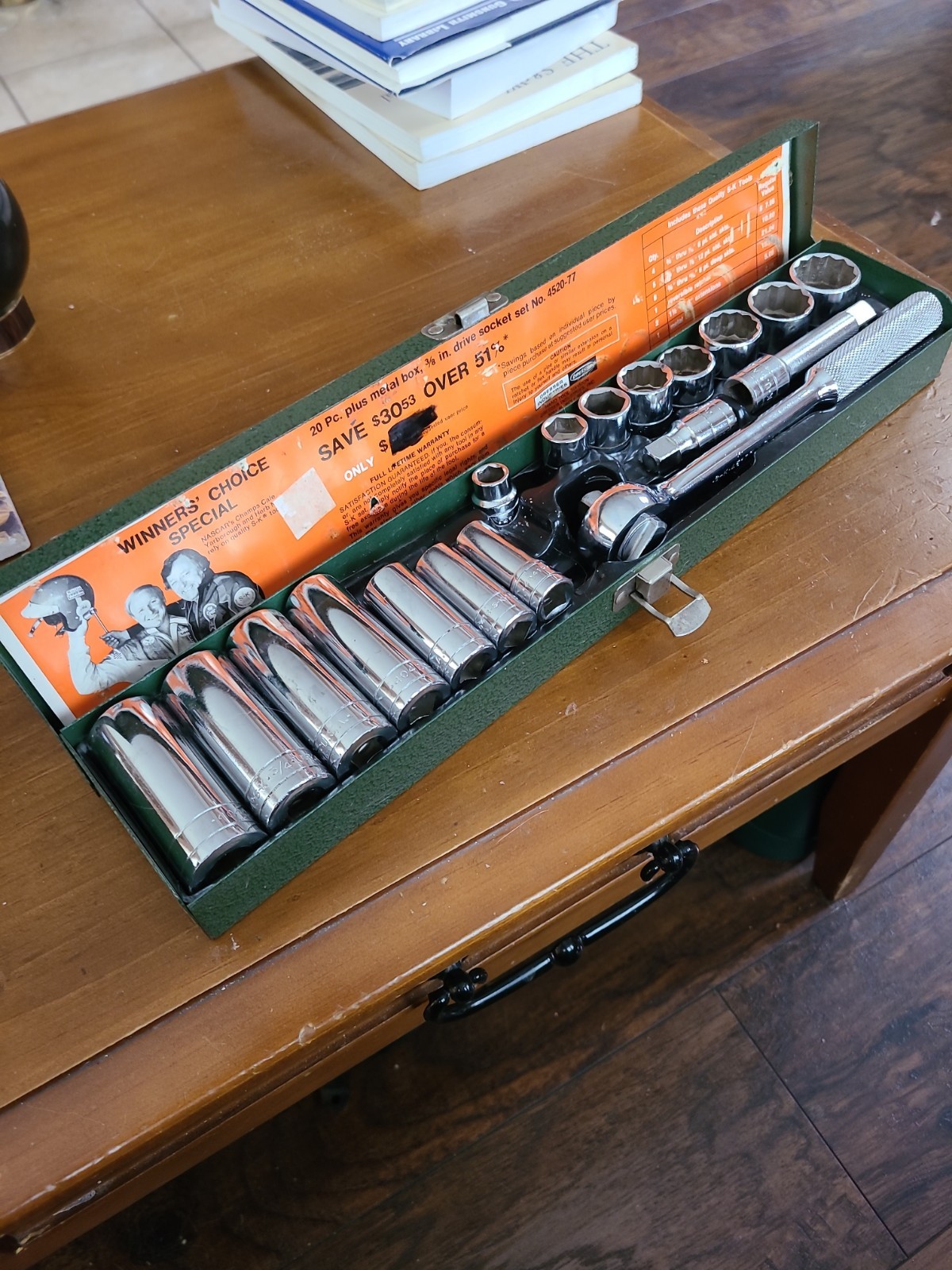 Vintage S-K Tools 3/8″ Drive Socket Set 18 pieces and Box SAE Deep and Shallow