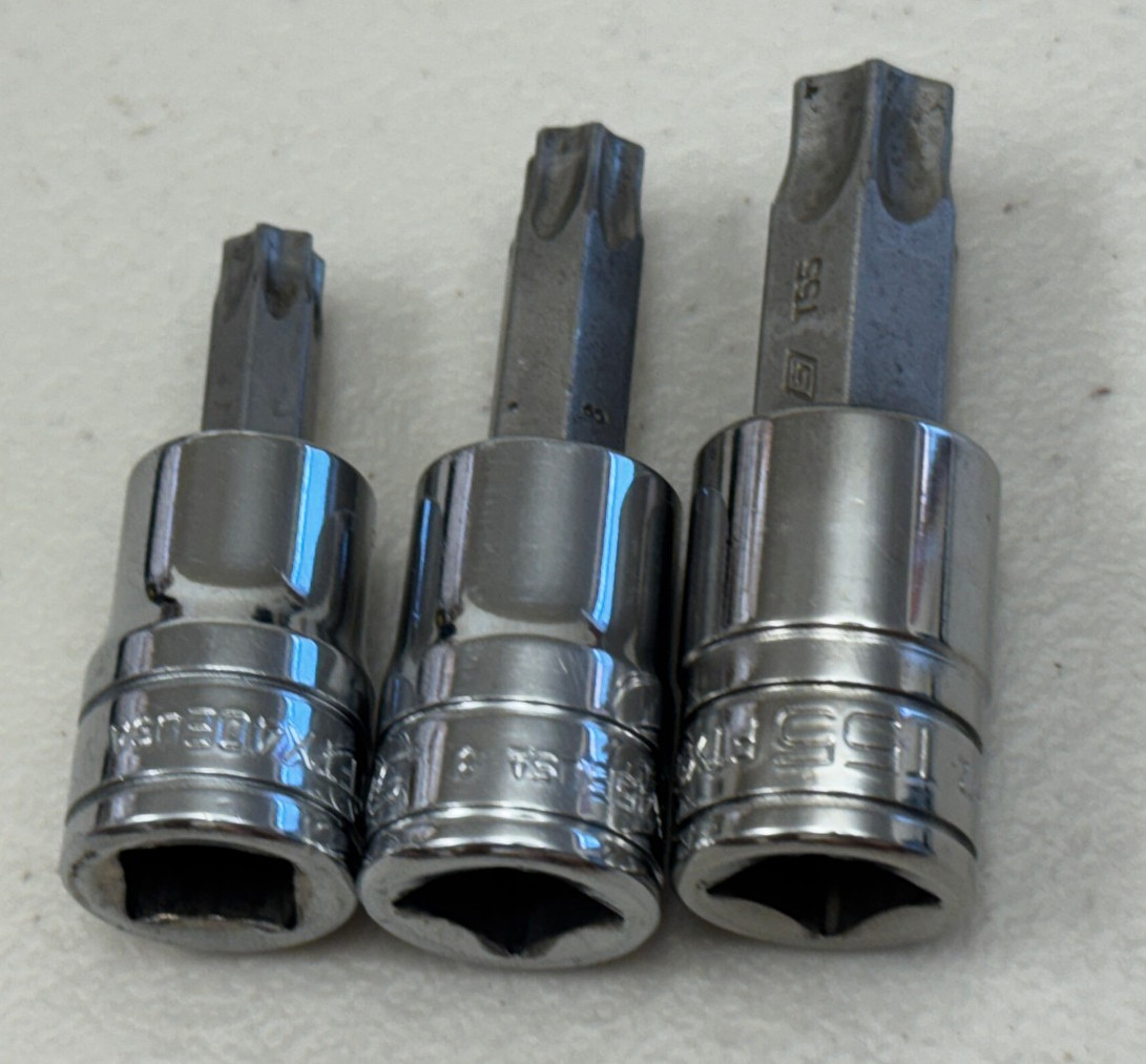 Snap-on 3/8 & 1/2 Dr Metric Bit Sockets ~ 17 Pieces Allen, Torx, Triple Square