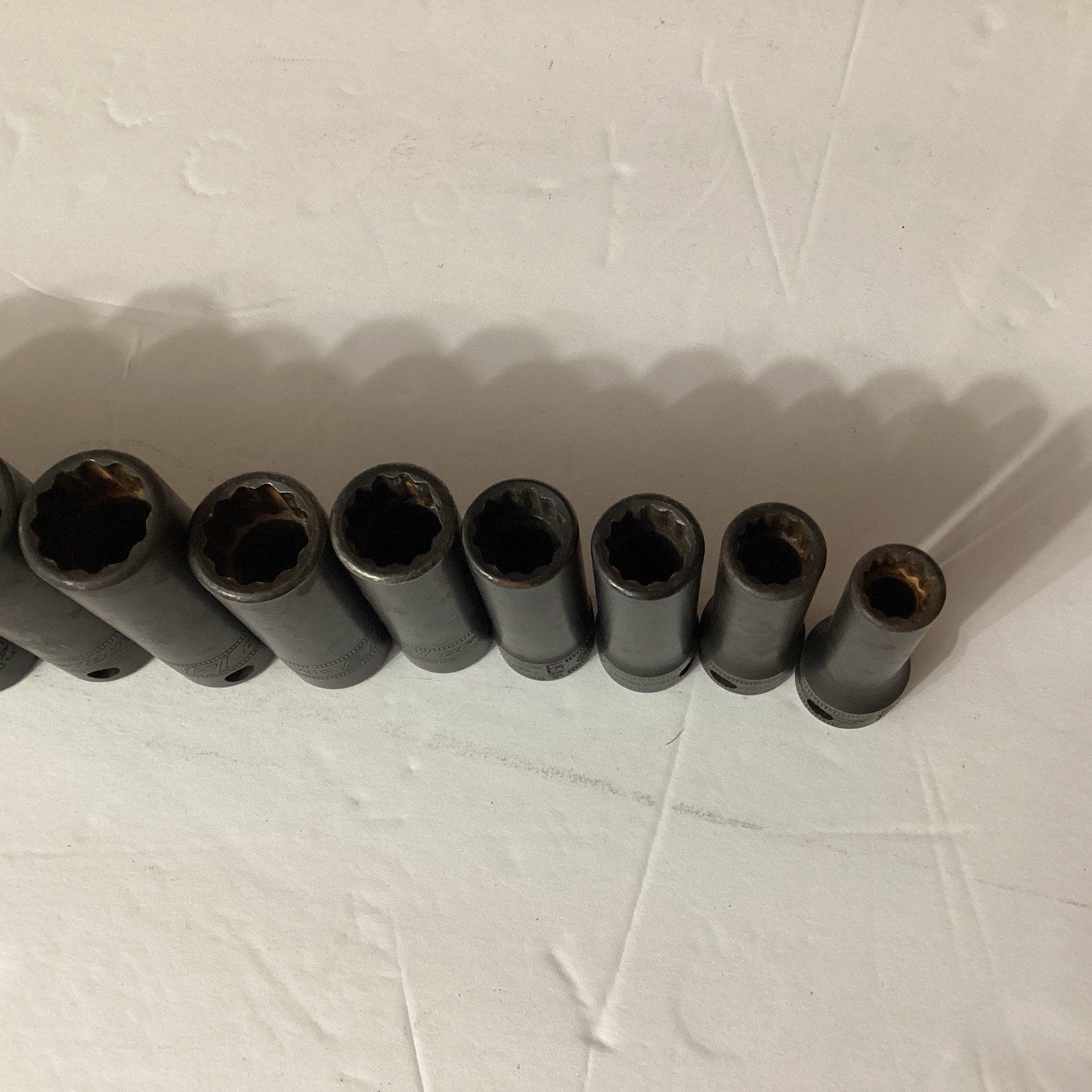 Snap On 8mm-19mm Added 21mm And 24mm Deep Well Impact 3/8 Drive Socket Set