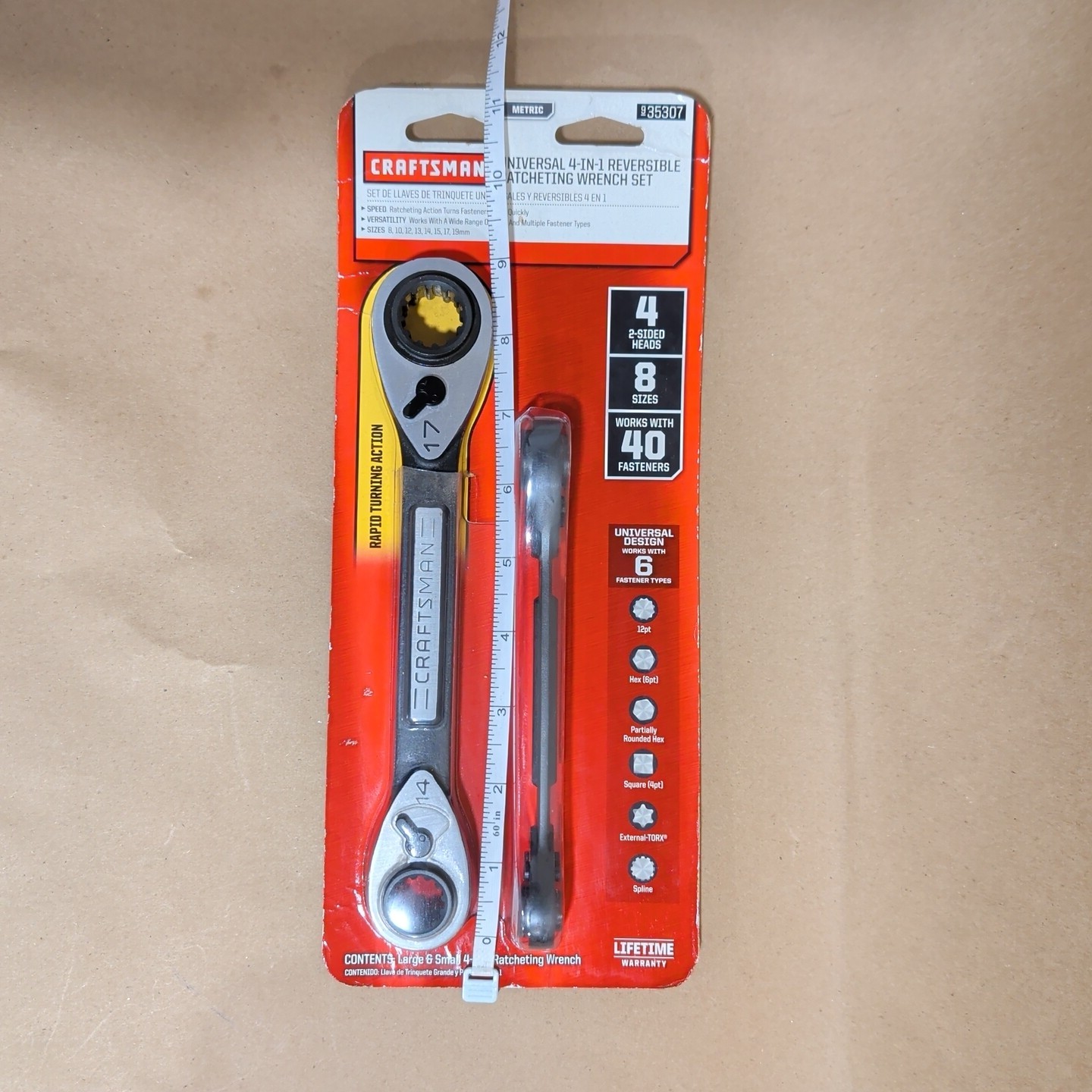 Craftsman 2pc 4-IN-1 Metric Universal Reversible Ratcheting Box End Wrench 35307