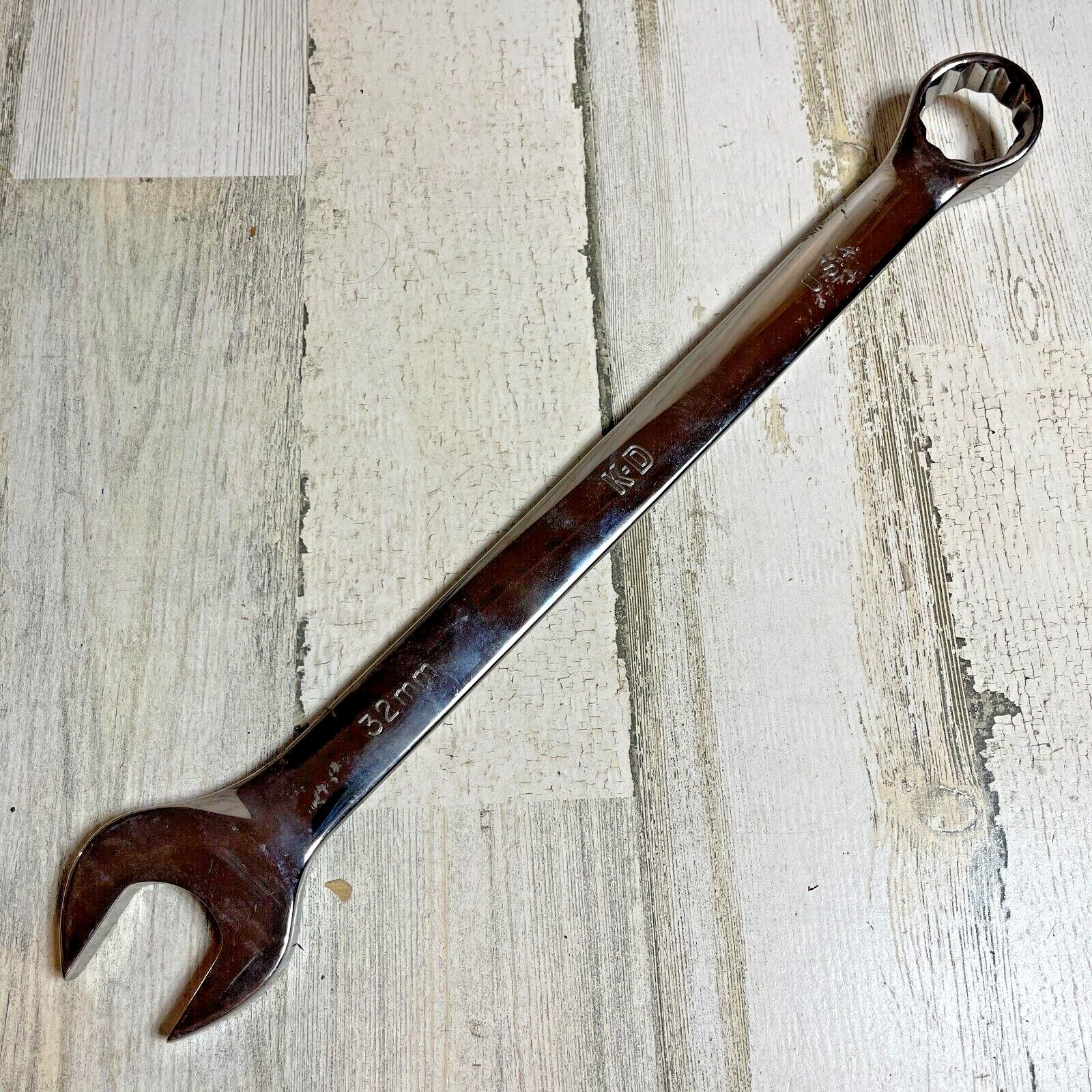 «K-D» Polished Chrome Combination Wrench, «32MM» USA 12pt, Part # 63532 KD