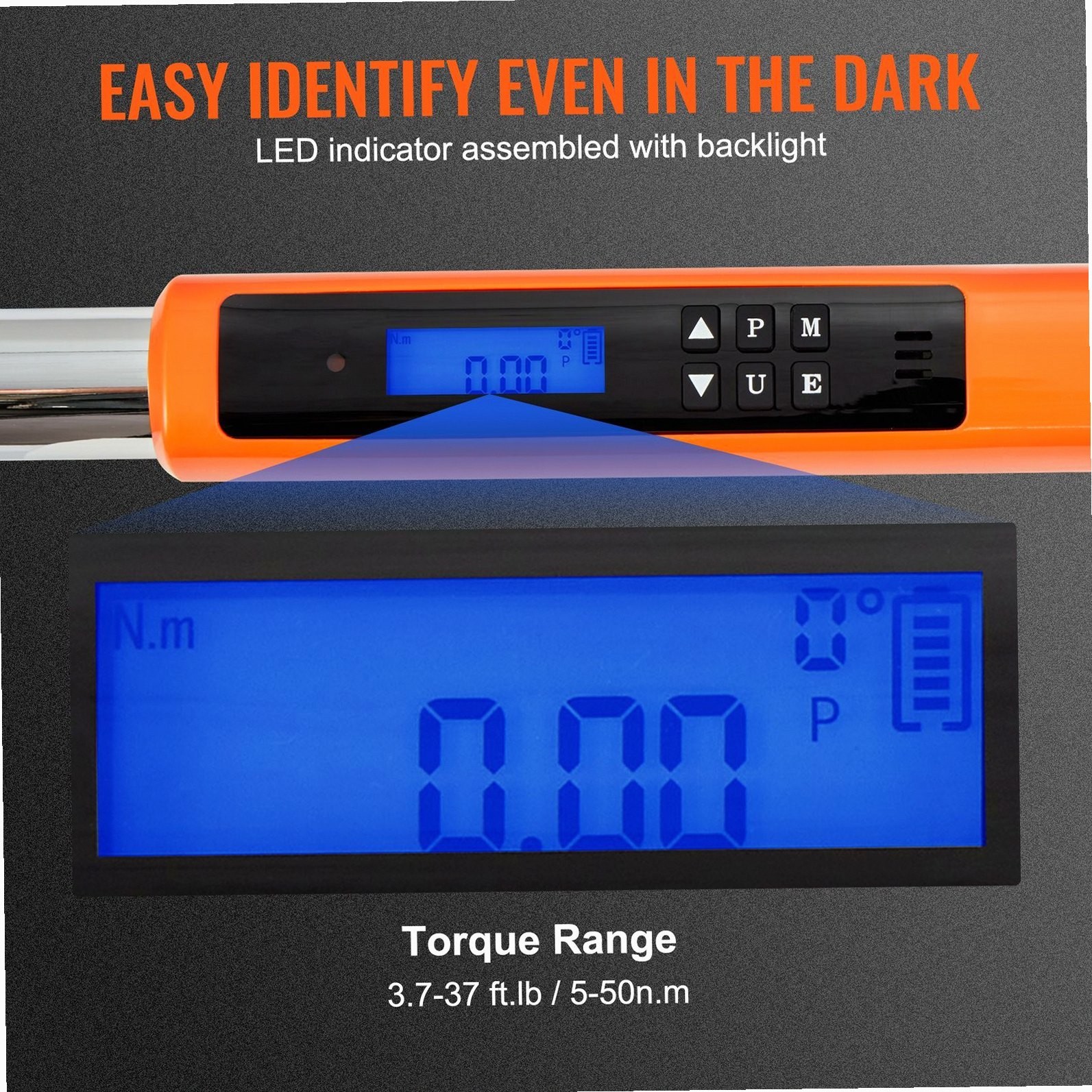 High-Accuracy 3/8″ Digital Torque Wrench ±2% Calibration 3 Modes