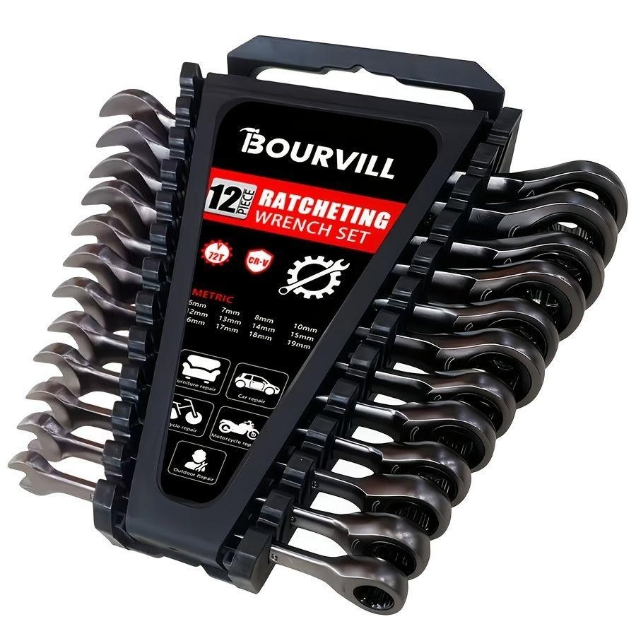 24/12/10/2pcs Ratchet Wrench Combination Set – Heavy Duty Black Plated Ratchet W