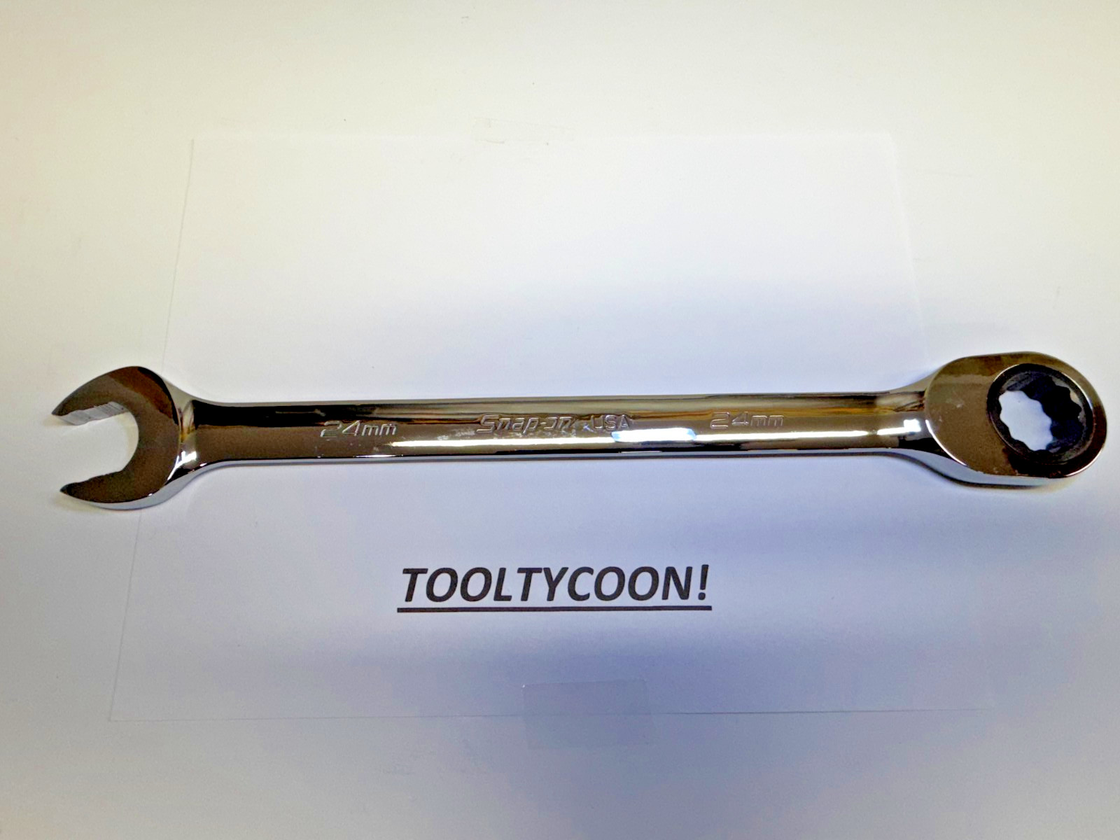 Snap-on Tools NEW 24mm Metric 0° Non-Reversing Ratcheting Combo Wrench SOXRM24A