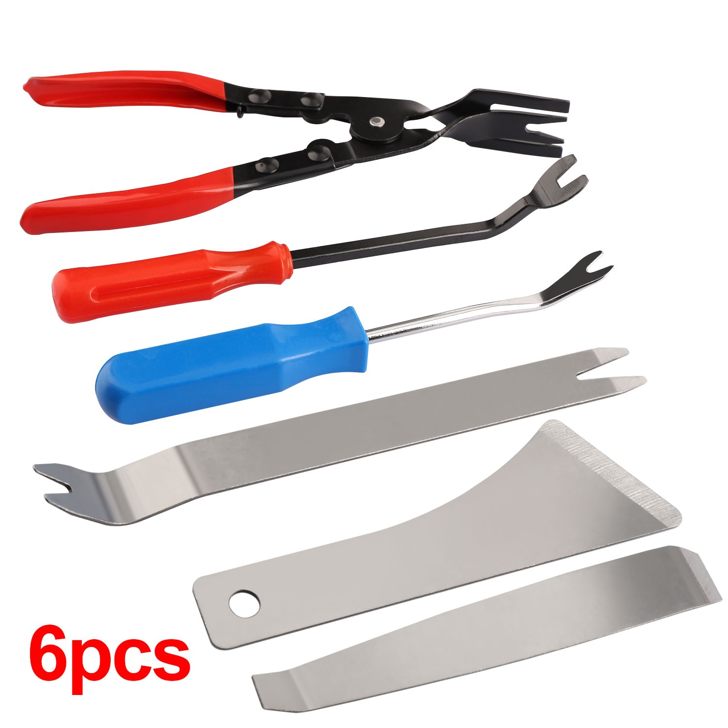 6PCS Trim Removal Pry Tool Set for Car Radio Panel Door Dash Clip Fasteners