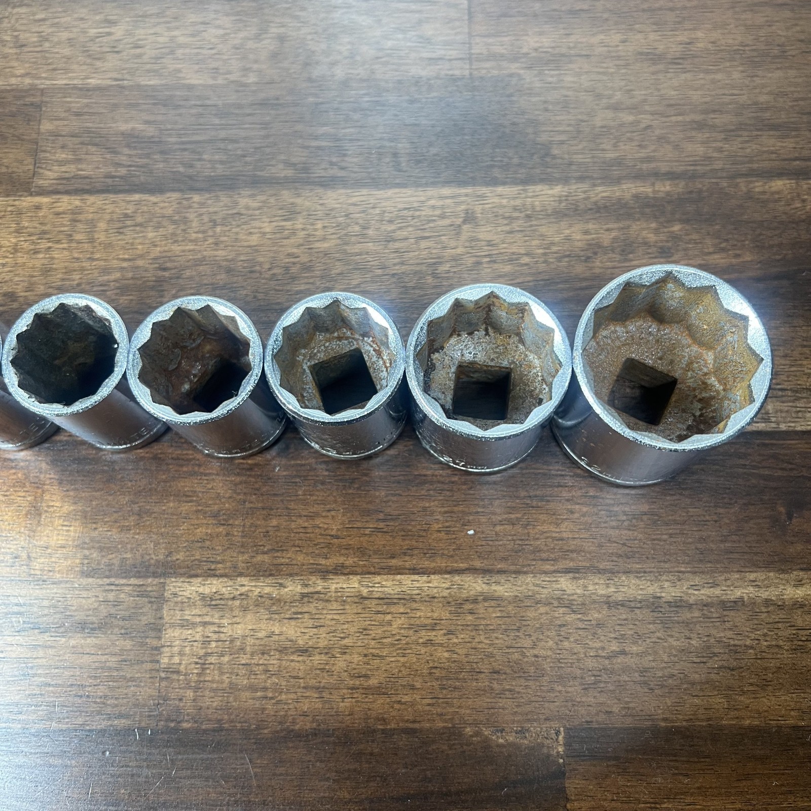 TecoMaster Vanadium 12 Point Socket Set (Missing Pieces) 11mm – 32mm See Picture
