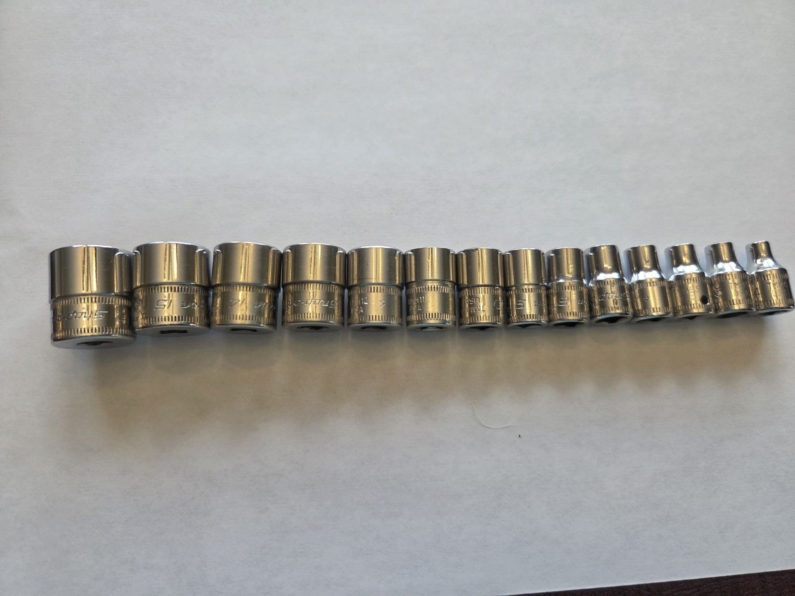 Snap On 14 Piece 1/4″ Drive Metric Shallow 6 Point Socket Set 4mm Thru 16mm