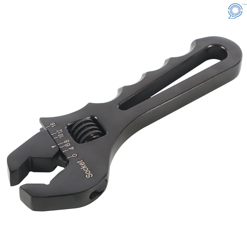 Black Adjustable Wrench Aluminum Tool Spanner for Hose End Fitting 3AN-16AN
