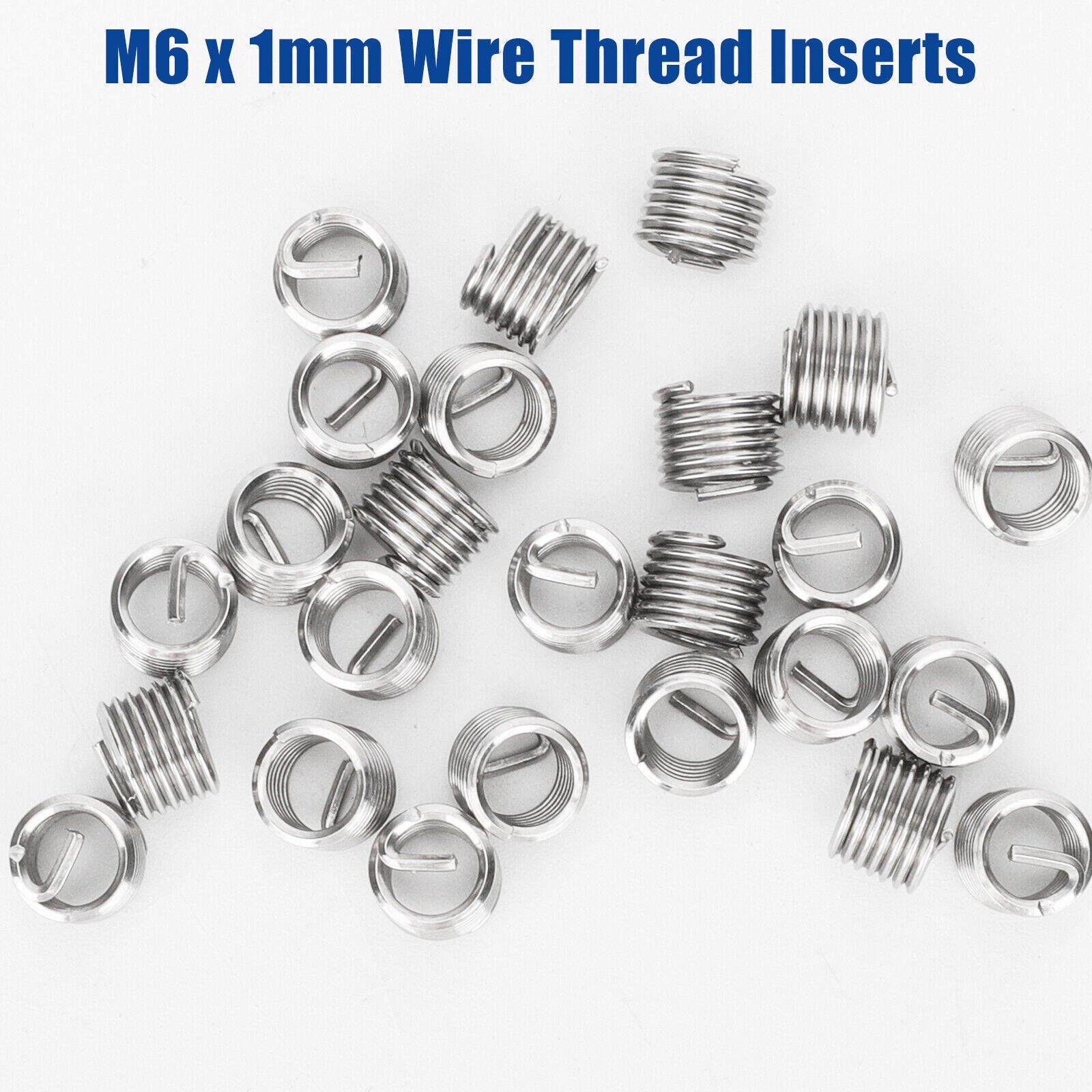 30Pcs M6*1mm Metric Thread Repair Insert Kit Helicoil Car Pro Coil Tool