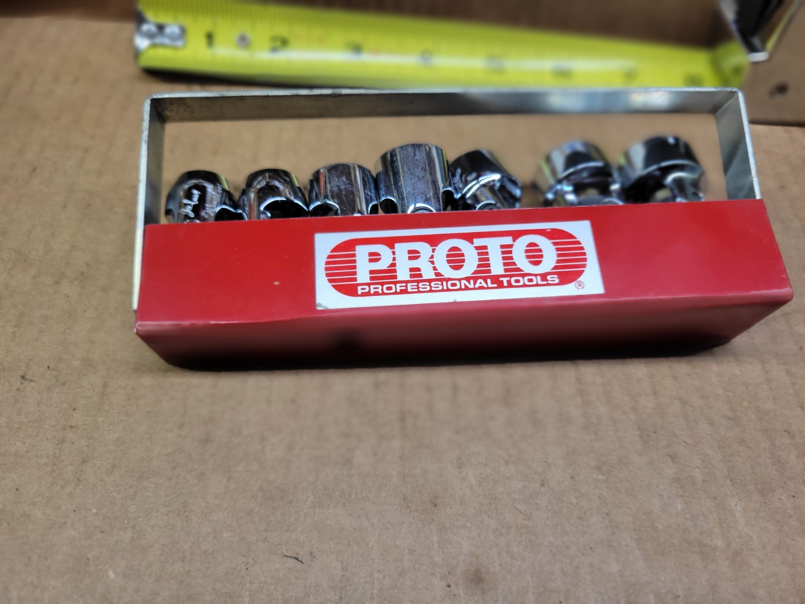 Proto USA 3/8″ Drive 7-Piece 6-Point Swivel Socket Set 3/8 – 3/4″ With Caddy