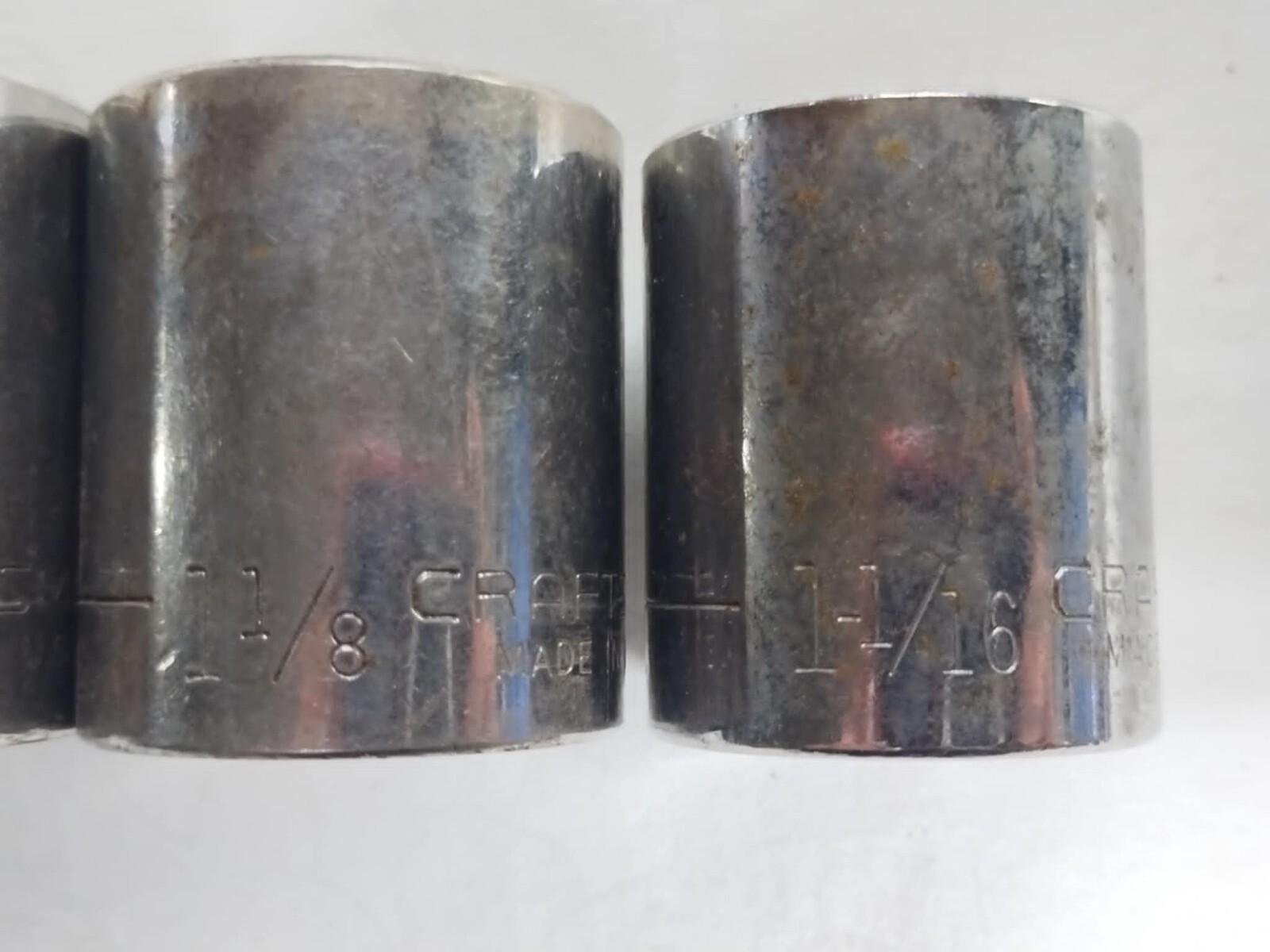 Craftsman Sockets (2) 1 1/4, 1 1/8, 1 1/16 Preowned