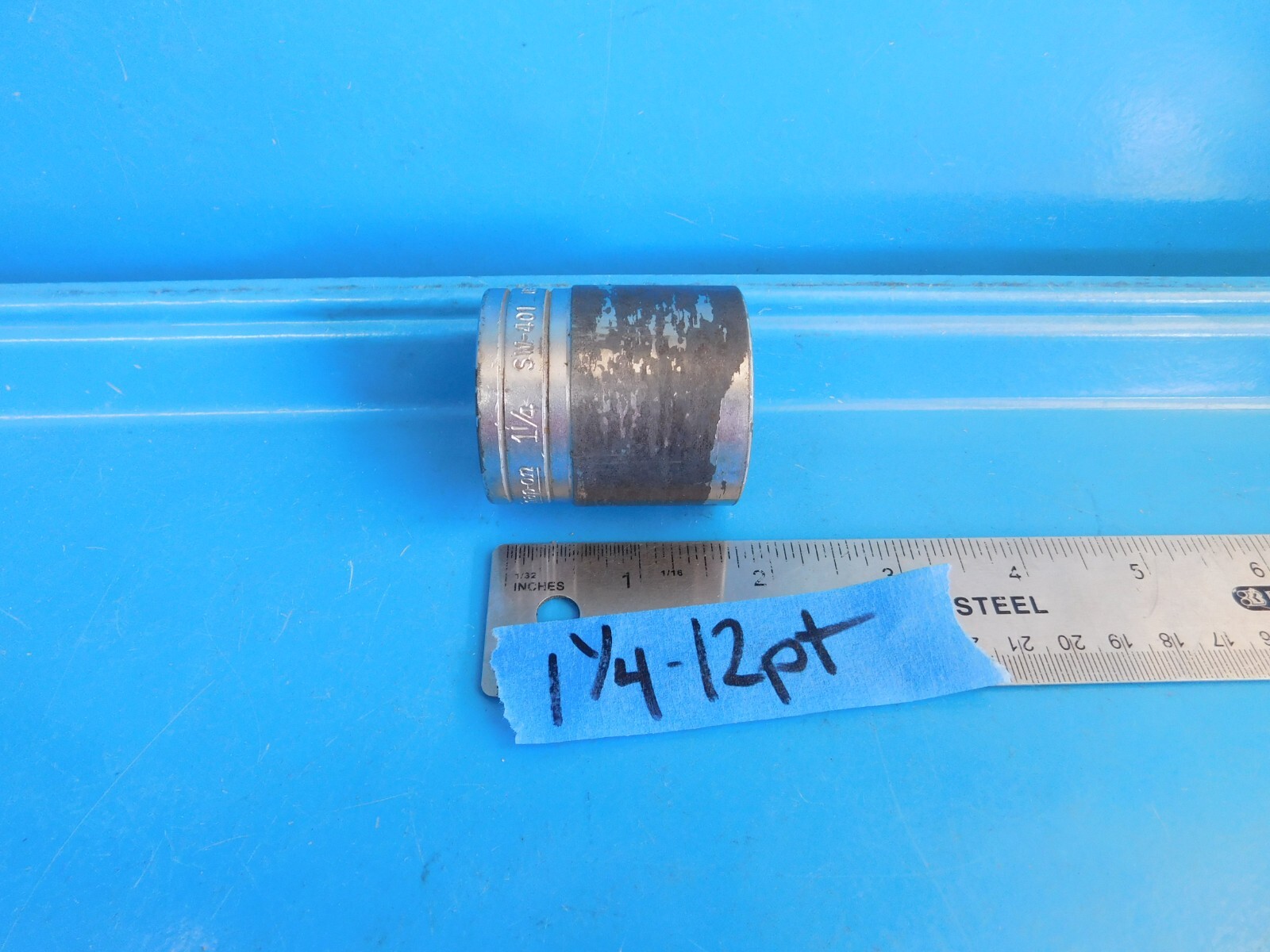USED, SNAP ON » 1 – 1/4 IN. » SHORT 12 POINT SOCKET » 1/2 IN. DR.»PART #SW401