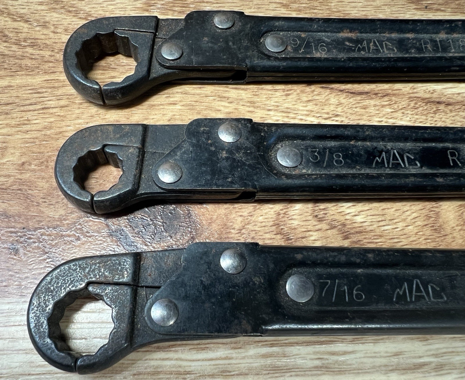 Mac Tools Flare Nut Wrench 7/16 3/8 9/16 RT182 RT122 RT142 Lot Of 3