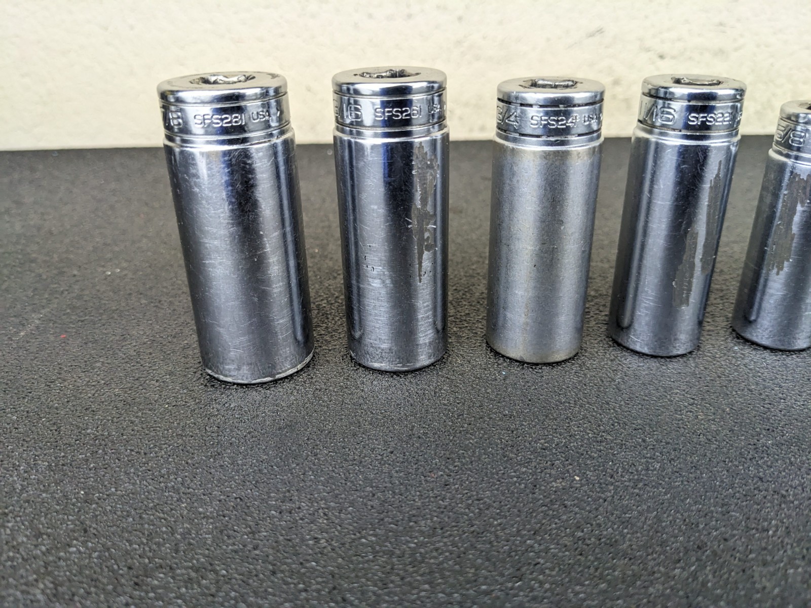 #bo727 Snap-on 211SFSY 1/4″ 7/8″ SAE 11-Piece 3/8″ Drive 6-Point Deep Socket Set