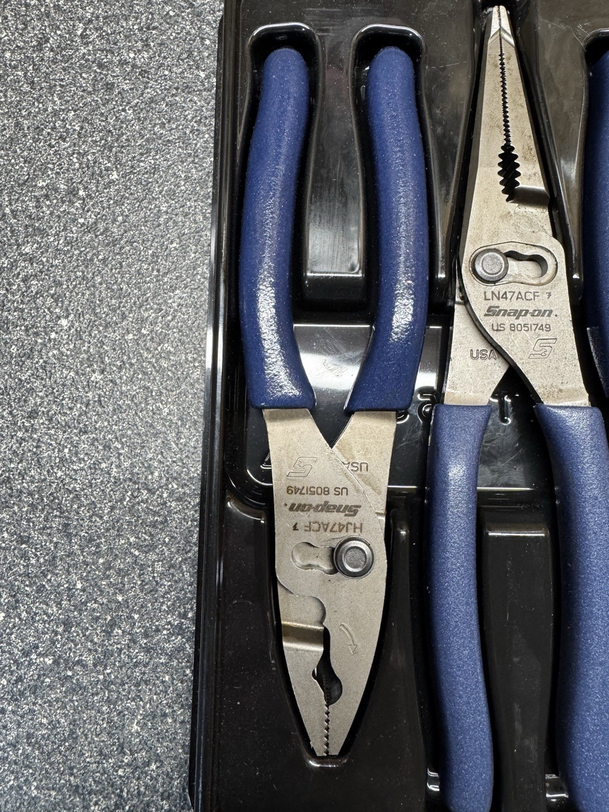 Snap-on PL347ACFMB POWER BLUE 3pc Soft Grip Slip Joint Pliers Set USA