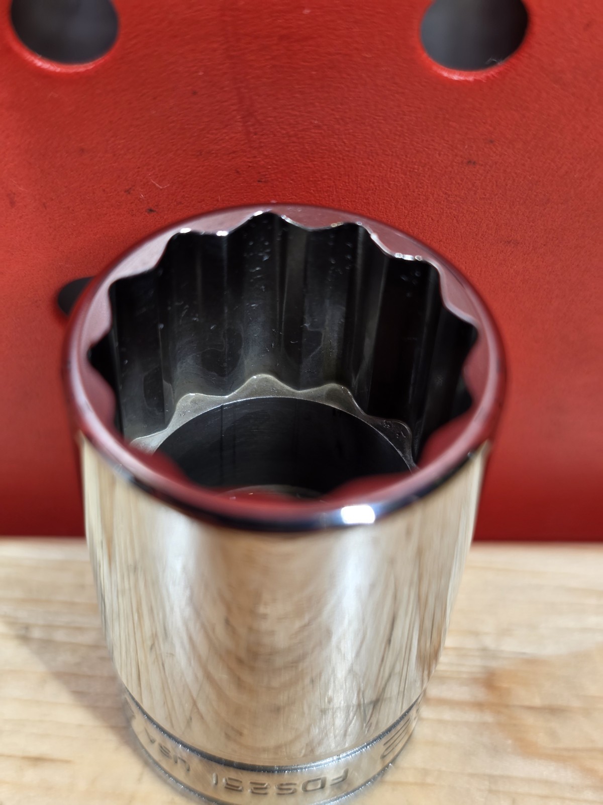 Snap-on Tools FDS251 25/32″ NICE 3/8″ Drive 12-Point SAE Semi-Deep Chrome Socket