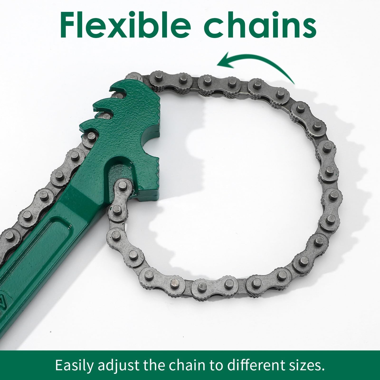 Heavy Duty Chain Wrench Set – 3 Pcs Adjustable Steel Oil Filter Tool for Pipes &