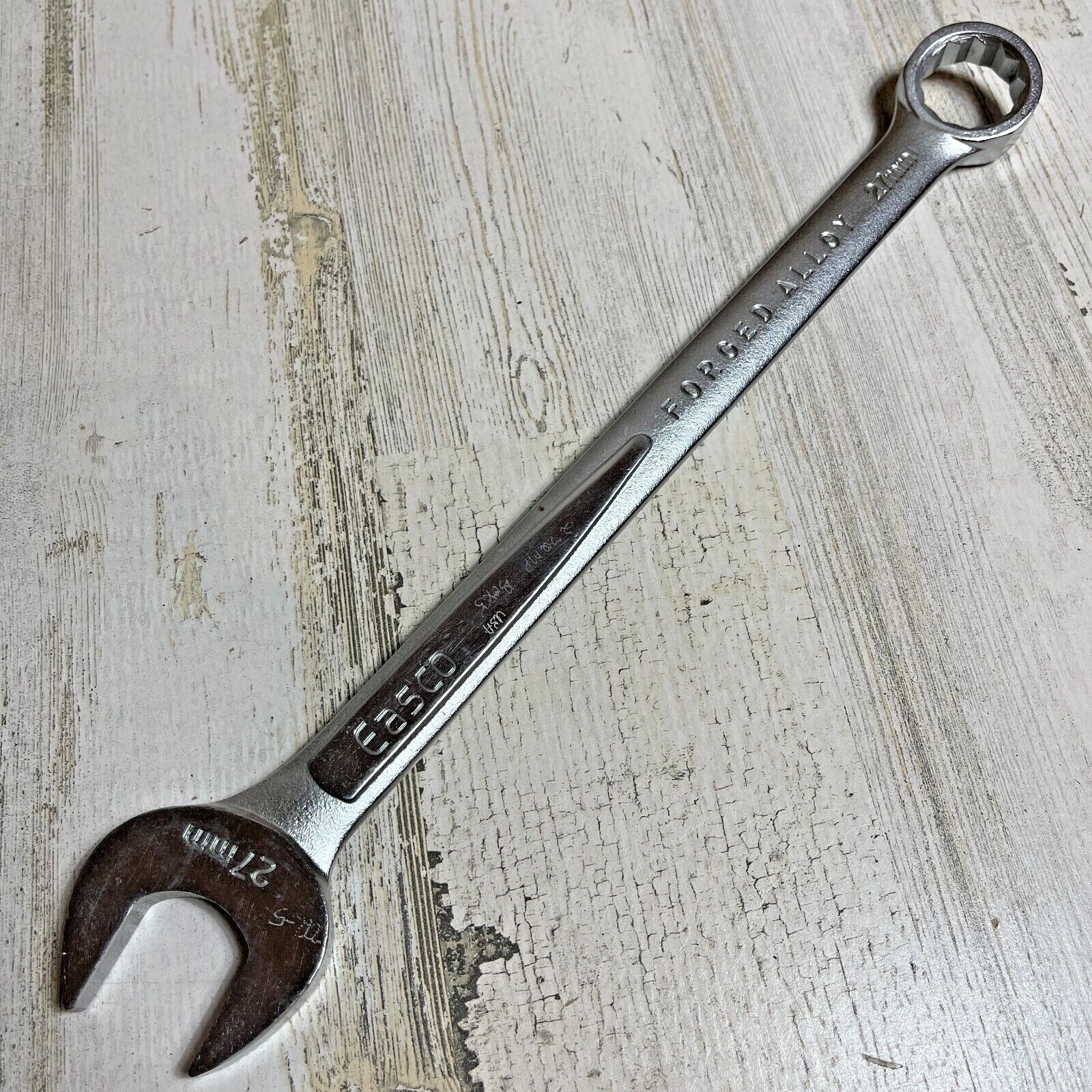 VINTAGE EASCO 27MM COMBINATION WRENCH 63627 CLASSIC HAND TOOL FORGED ALLOY