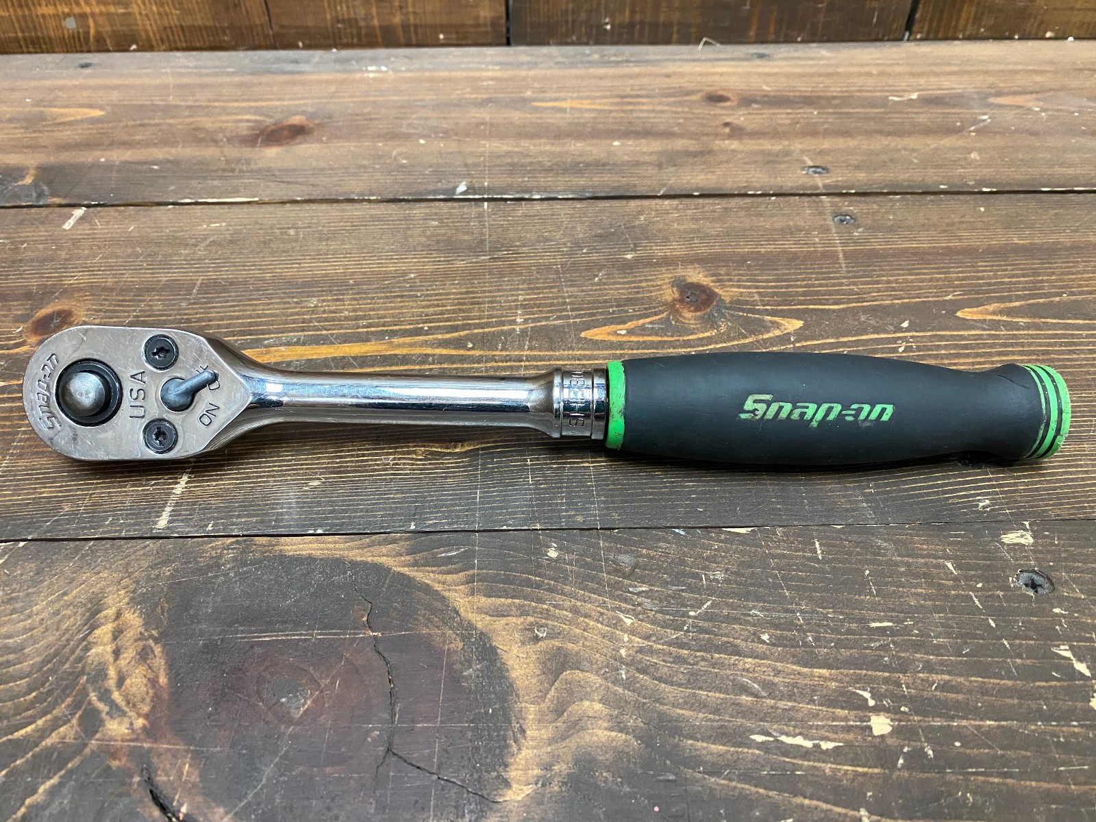 Snap On 1/2″ Drive | 80 Teeth | Soft Grip Handle Green | Quick Release | SHR80AG