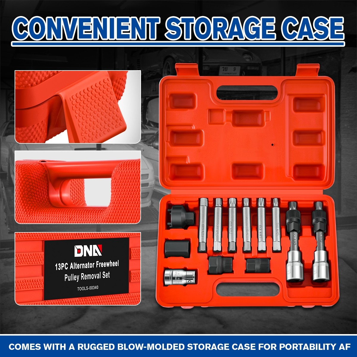 13Pcs Alternator Freewheel Pulley Removal Automotive Repair Service Tool Kit Set