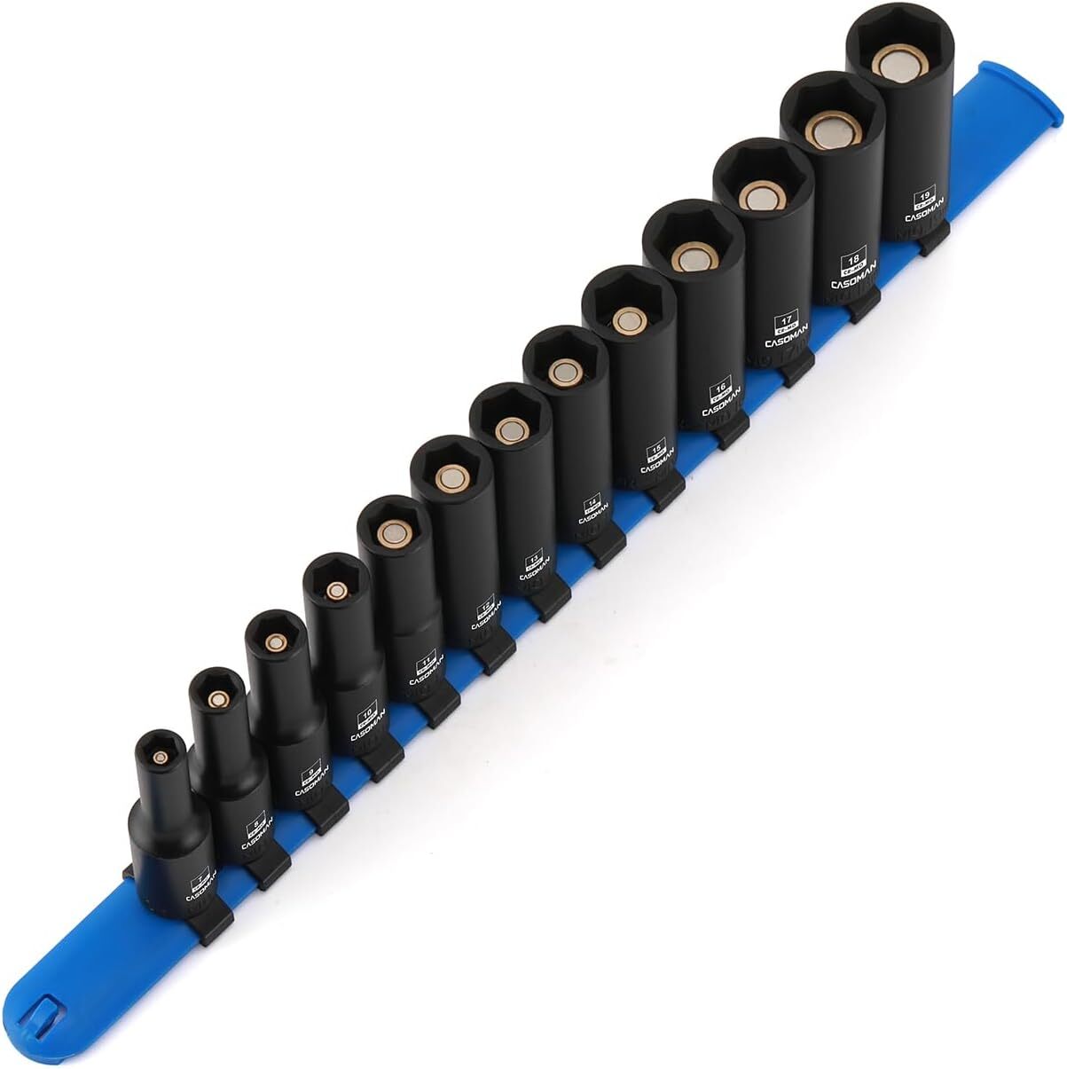 13PCS 3/8″Drive Magnetic Impact Socket Set Deep 6-Point Metric 7mm to 19mm CR-MO