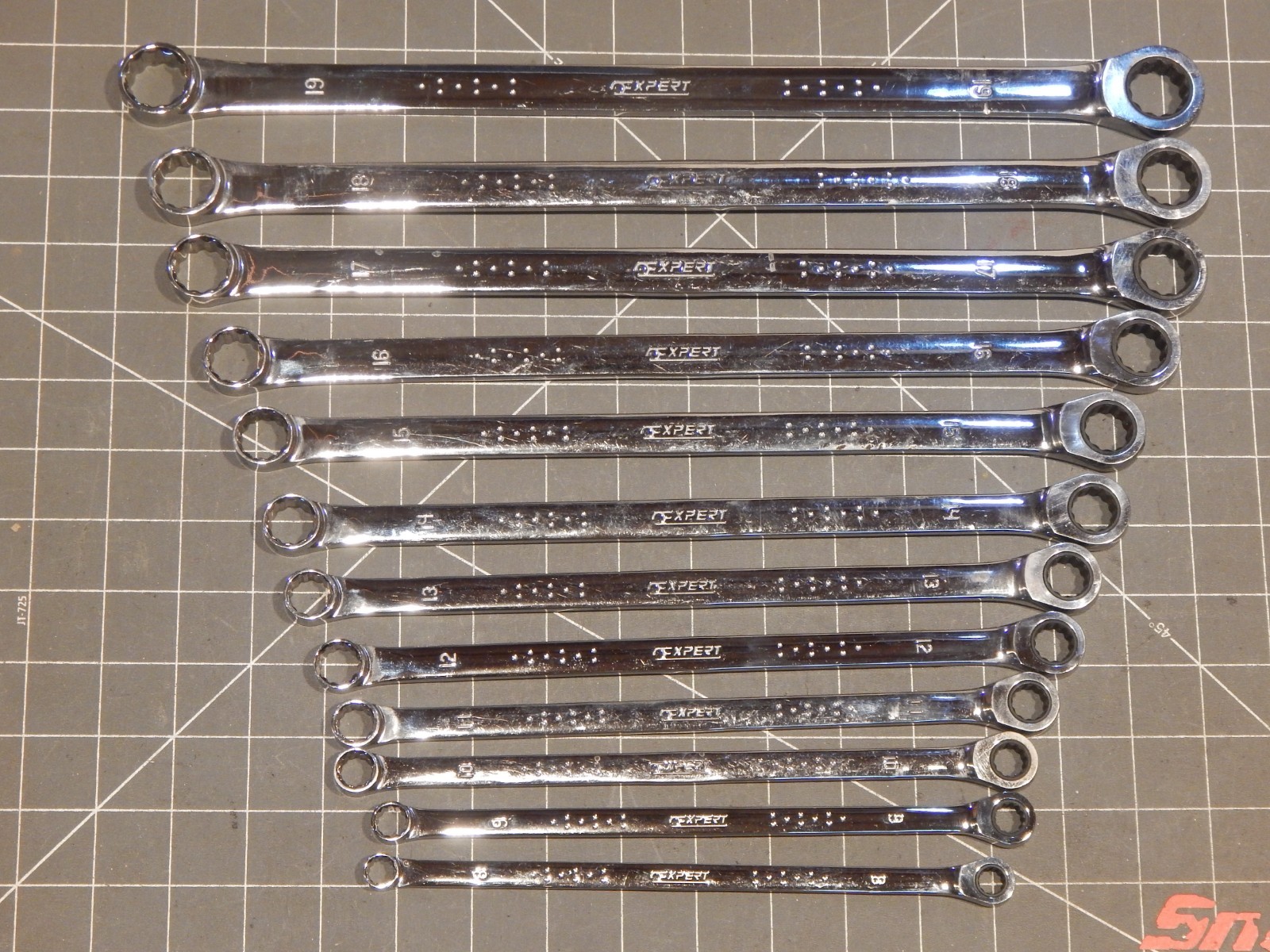 Mac Expert 12Pc Metric XL Extra Long Double Box Ratcheting Wrench Set 8MM 19MM
