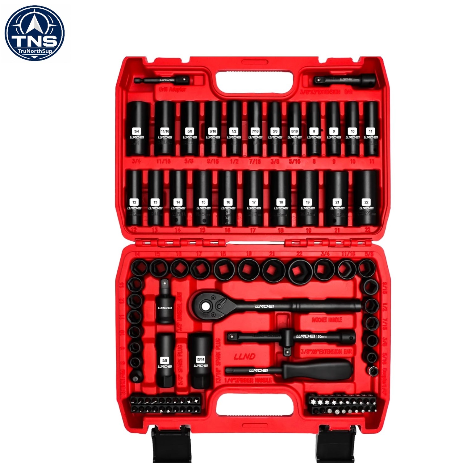 Versatile 95-Piece Chrome Vanadium Socket Set – 6-Point Design for Power Tools