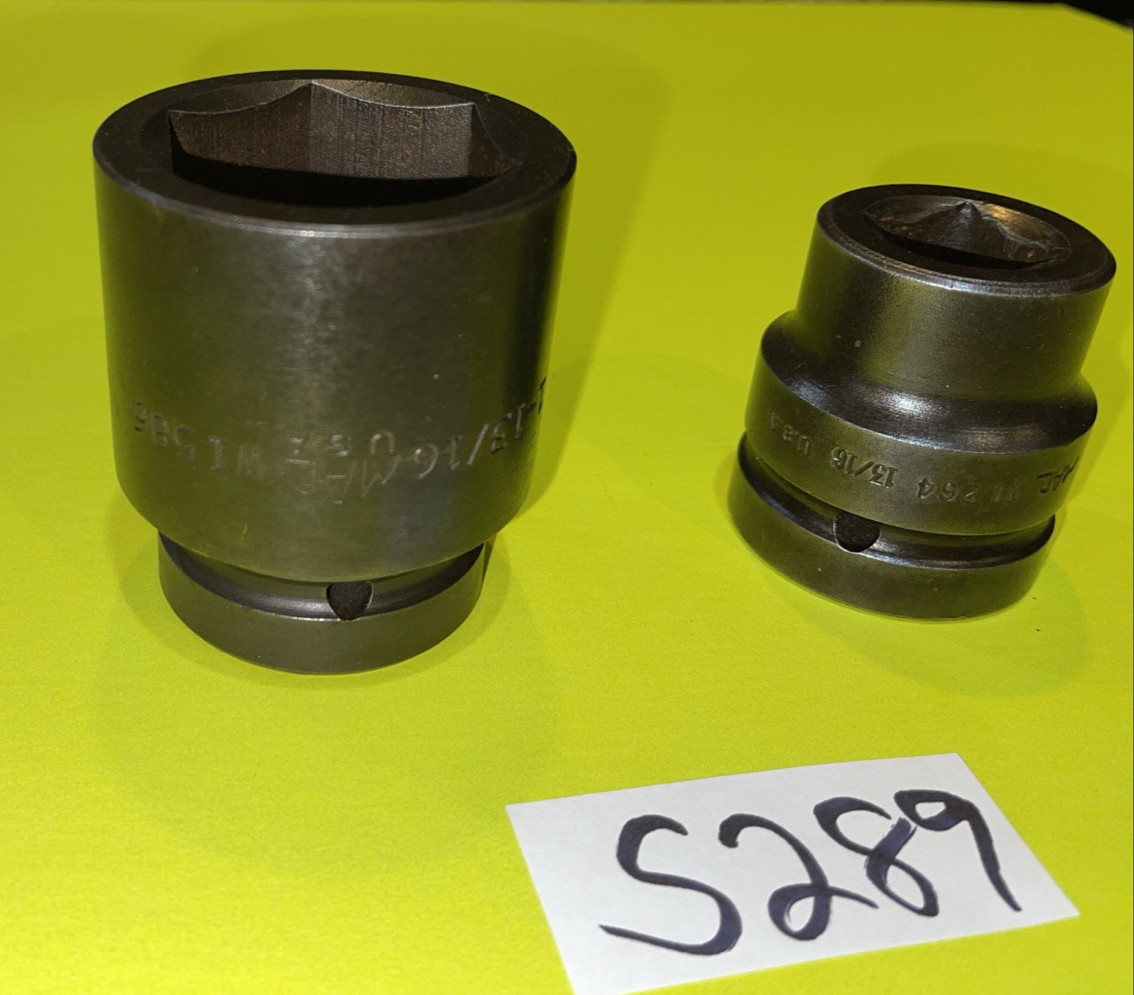 MAC TOOLS 2 PIECE 1 INCH DRIVE BUDD WHEEL IMPACT SOCKETS 13/16, 1-13/16