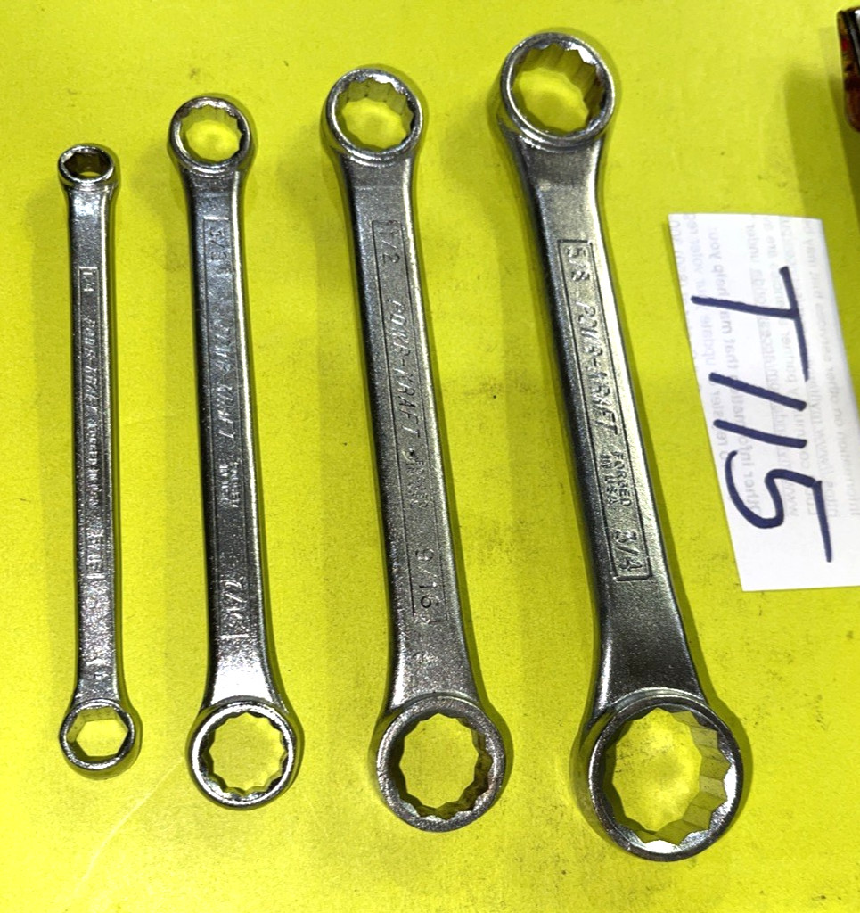 POWR-KRAFT TOOLS VINTAGE 4 PIECE SAE. SHORT BOX-END WRENCH SET 1/4 – 3/4
