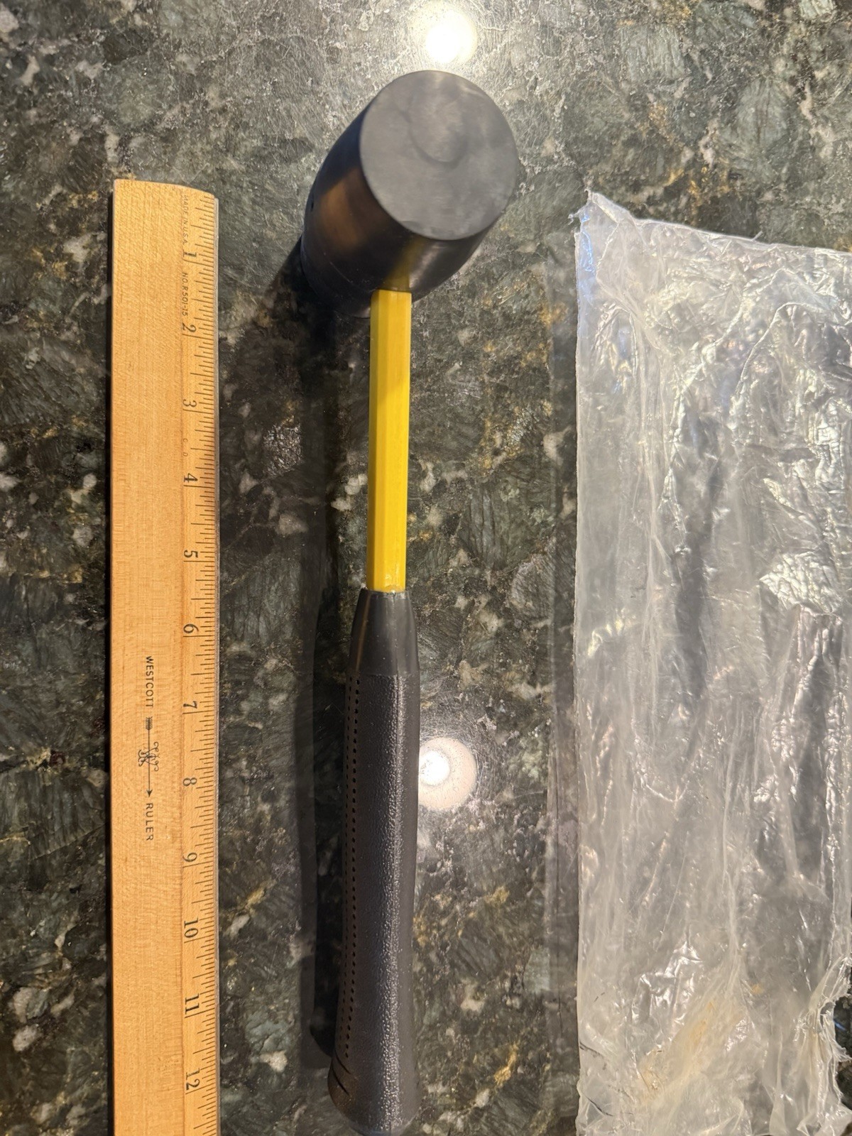 NOS Nupla 1LB 16oz Heavy Duty USA! Rubber Mallet Hammer 12” Fiberglass Handle U2