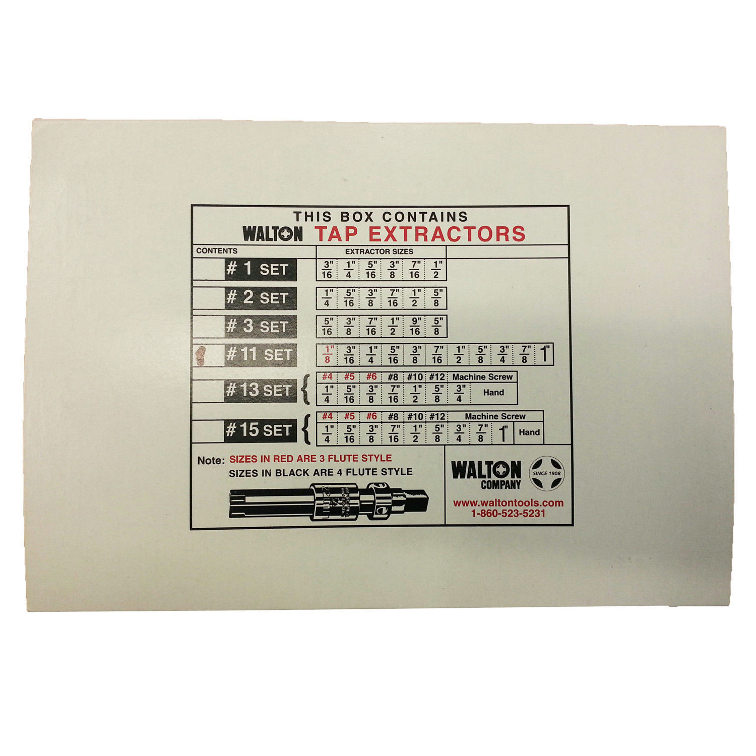 Walton 18011 11 Piece Multi Flute Tap Extractor Set FREE Shipping