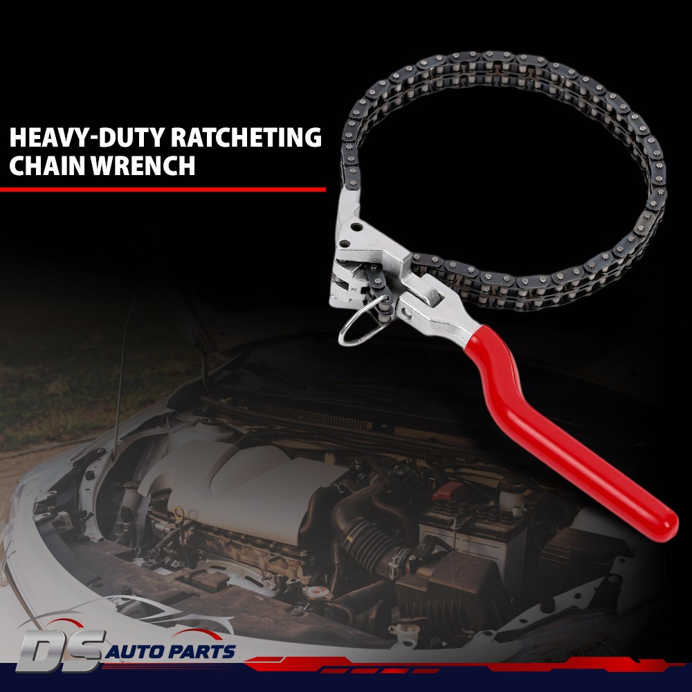 Heavy-Duty Ratcheting Chain Wrench Oil Filter Change Pipe Fittings 60-160mm