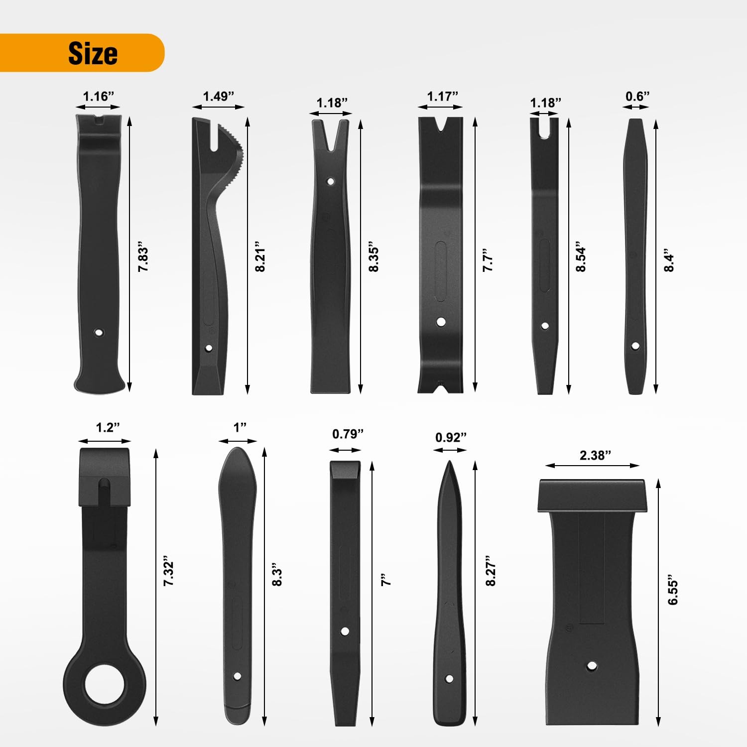 11Piece Auto Trim Removal Tool Kit for Car Audio, Dash, Door Panels