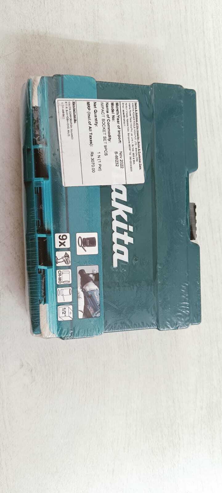 Makita 9pc Metric Impact Socket Set 1/2″ Square Drive B-66232 + Free Shipping