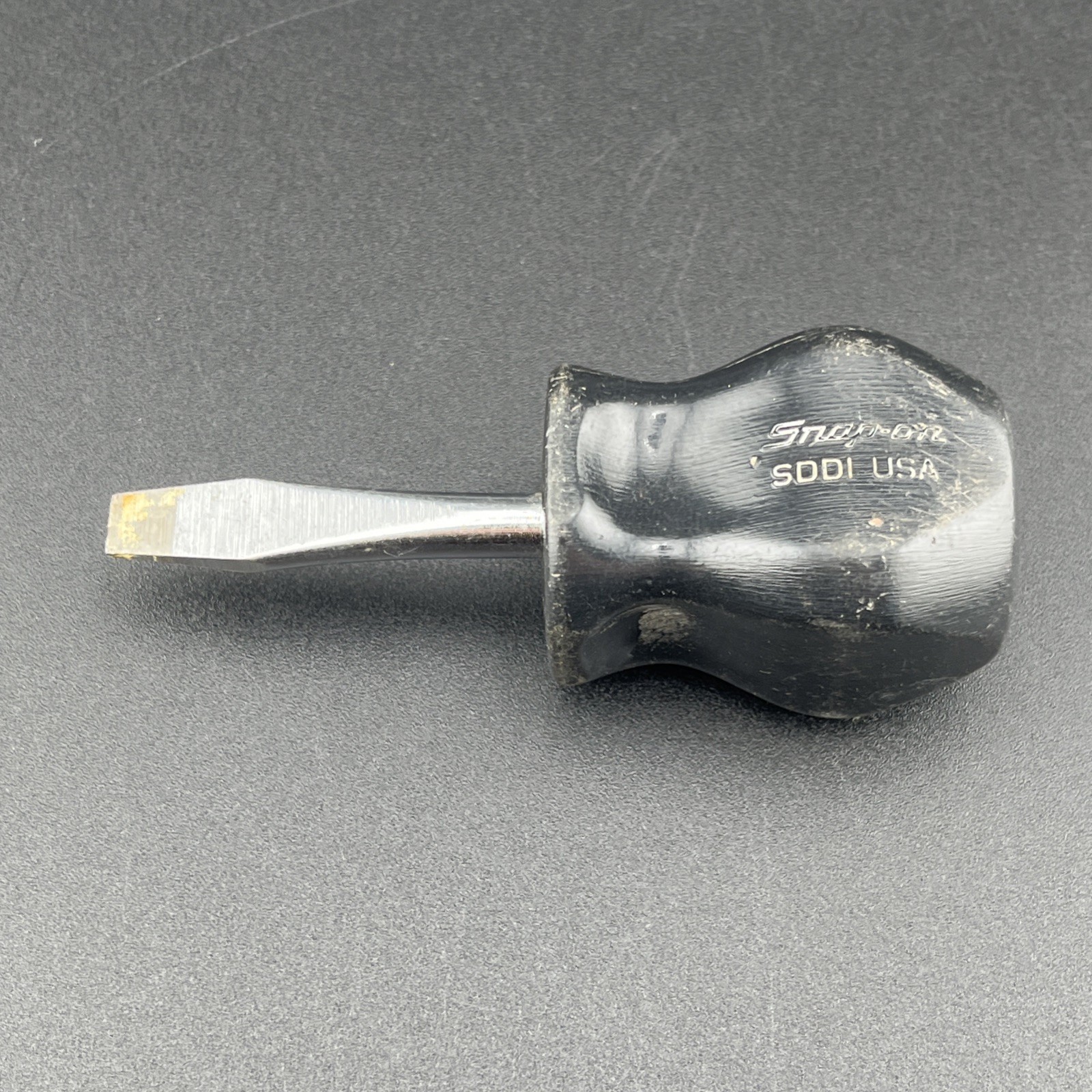 SNAP ON TOOLS SDD1 STUBBY BLACK FLATHEAD SLOTTED SCREWDRIVER – VGC – USA