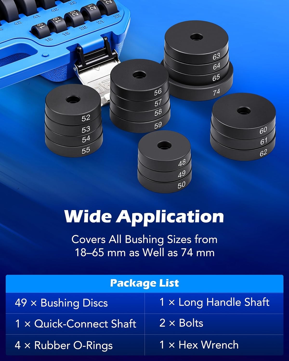 52in1 Custom Bushing Driver Tool Set & Transmission Wheel Axle Bearing Race Seal