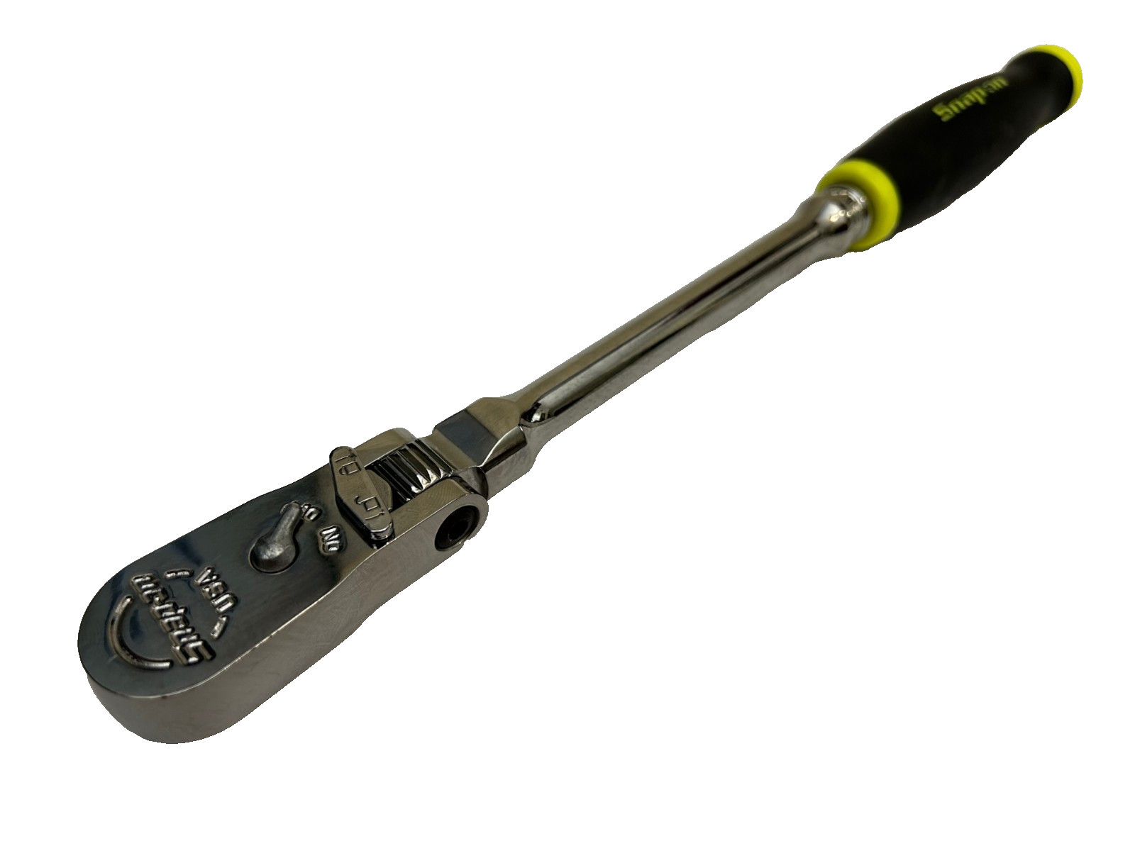 Snap-on Tools LOCKING 3/8″ Drive HI-VIZ Soft Grip Long Flex Ratchet FHLX80B NEW