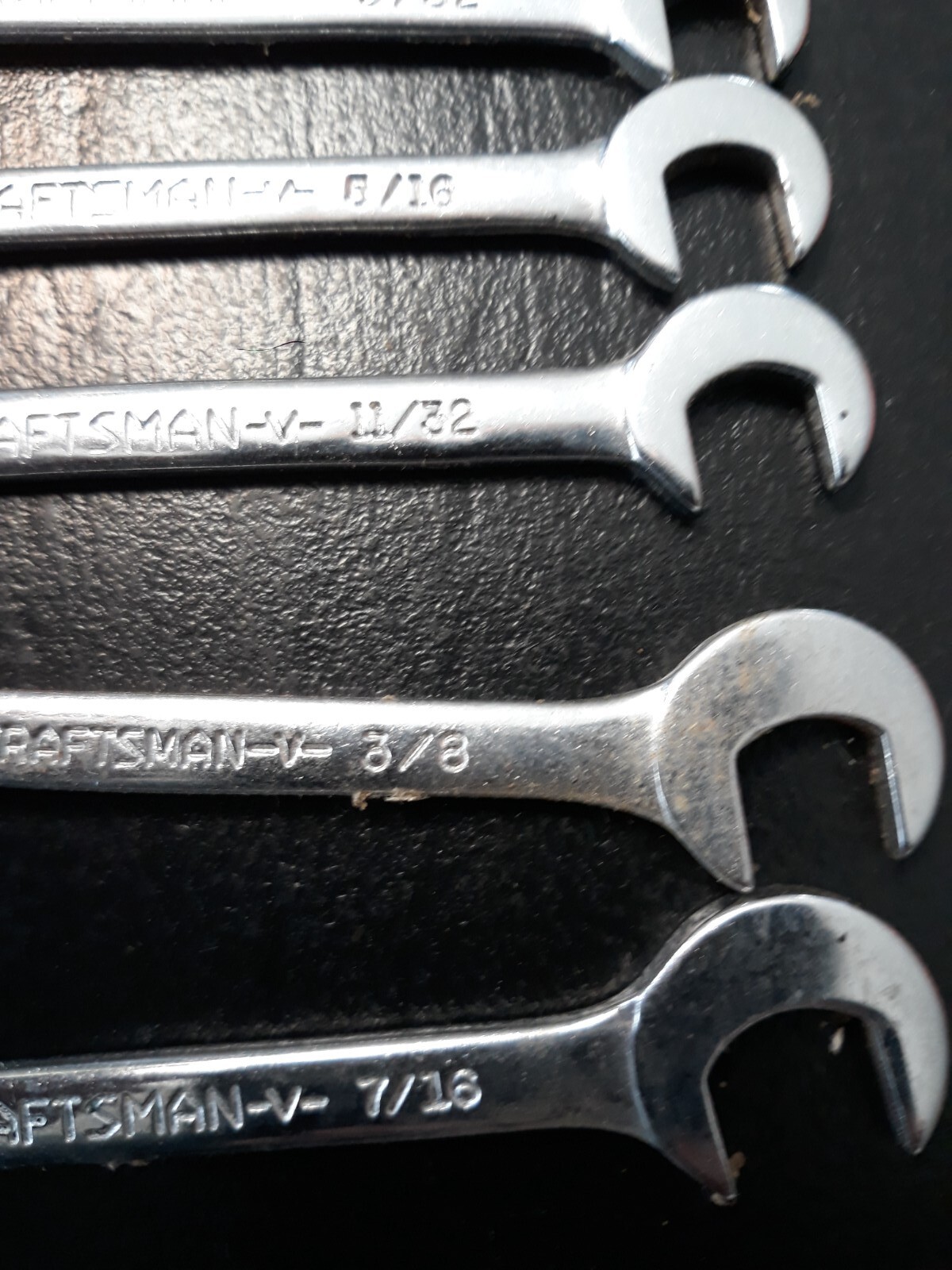 Vintage CRAFTSMAN  8-pc. OPEN END IGNITION WRENCH SET, 9-4306, USA -V- series